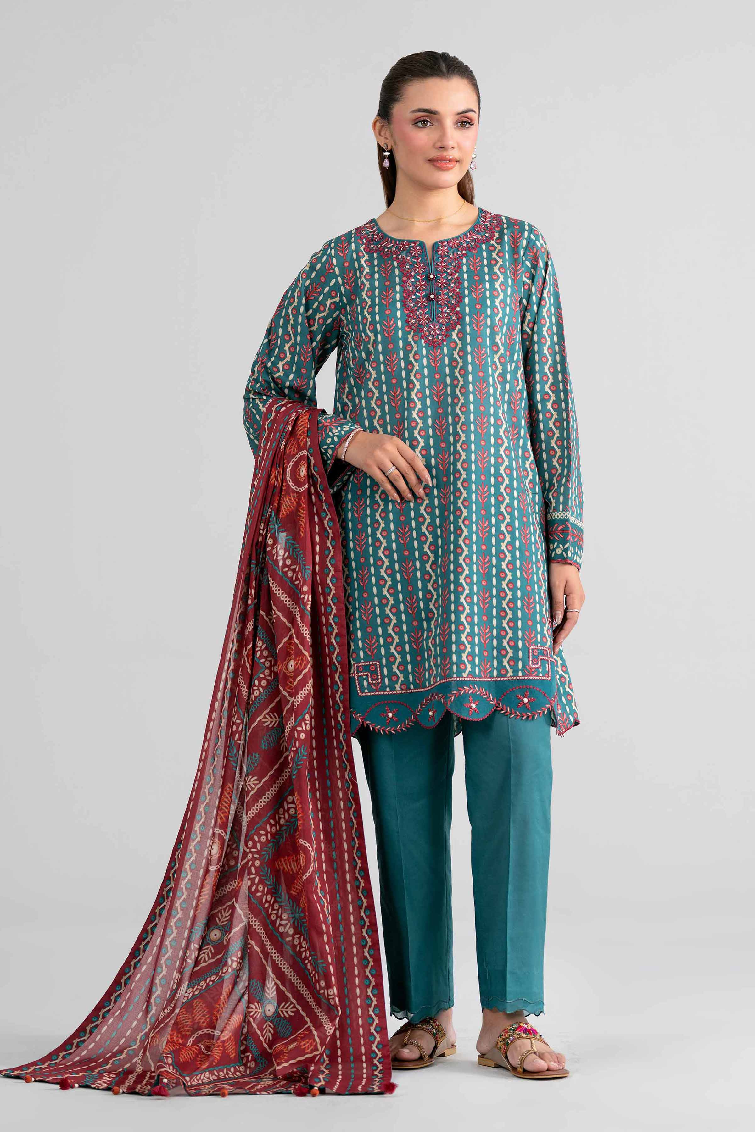 3 Piece - Printed Embroidered Suit - 42602016 Green Lawn 3PC Embroidered Nishat Australia