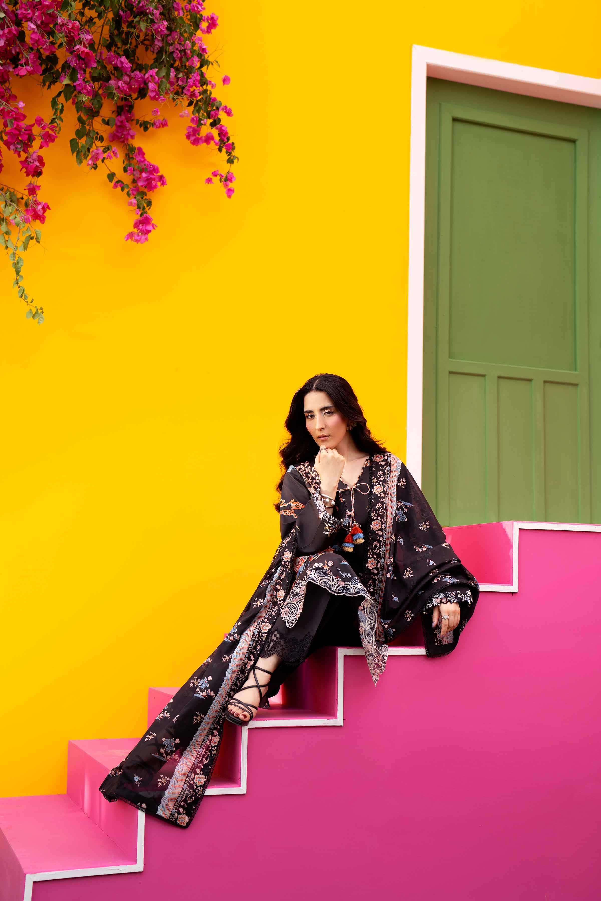 3 Piece - Printed Embroidered Suit - 42602020 Black Lawn 3PC Embroidered Nishat Australia