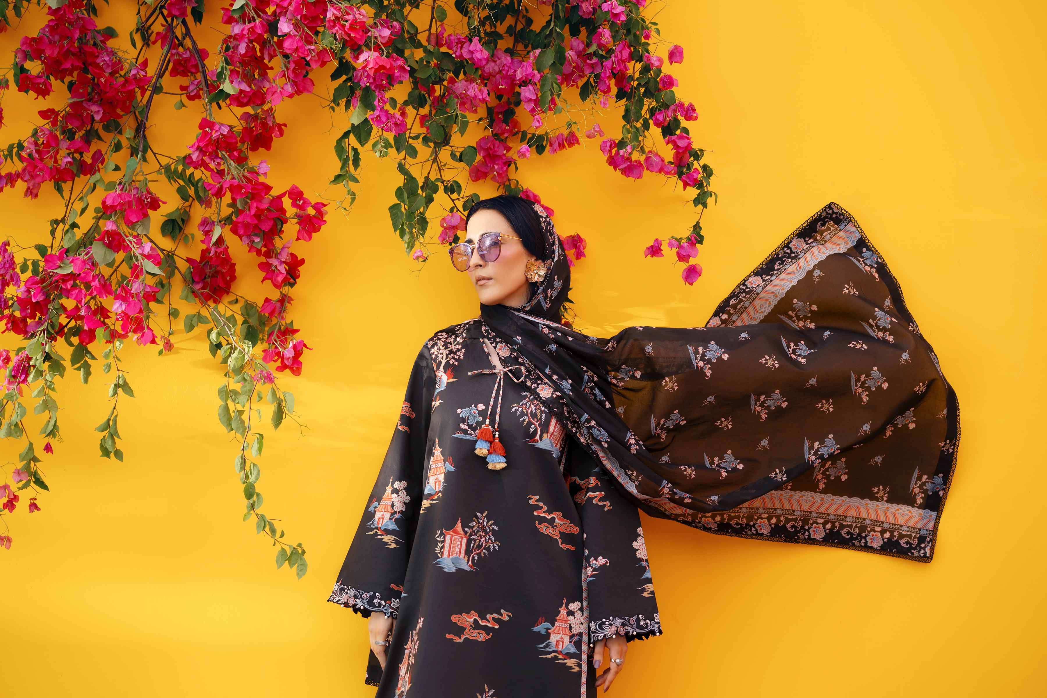 3 Piece - Printed Embroidered Suit - 42602020 Black Lawn 3PC Embroidered Nishat Australia