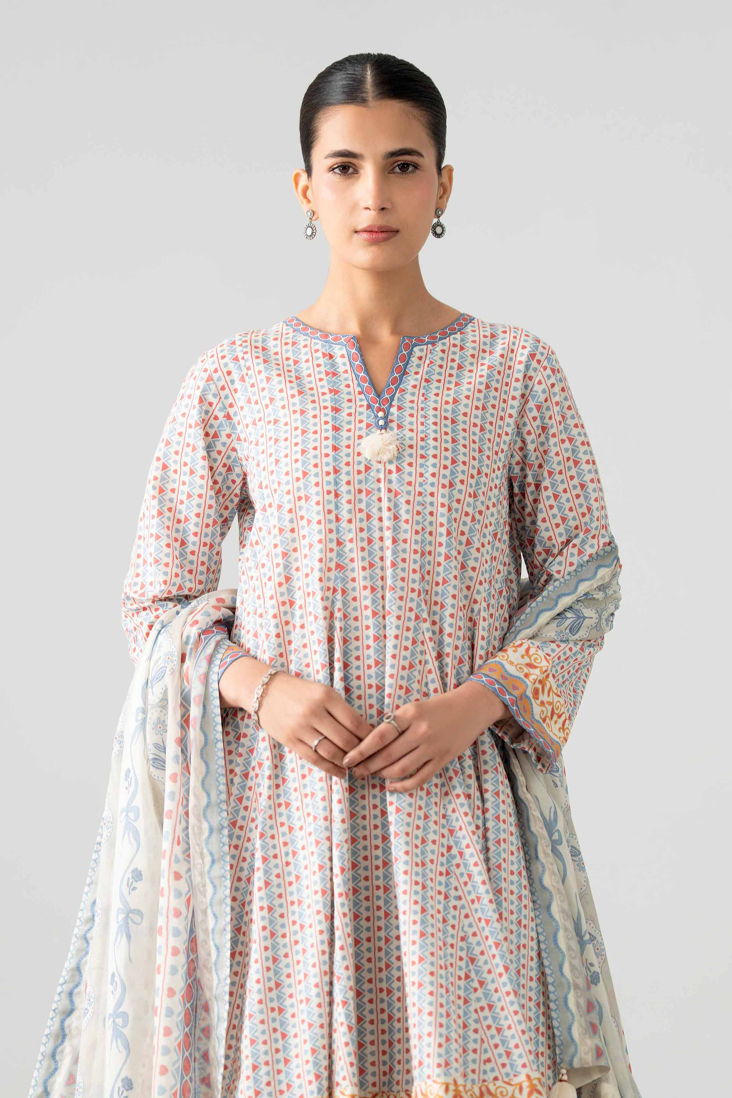 3 Piece - Printed Suit - 42602026 Beige Lawn 3PC Printed Nishat Australia