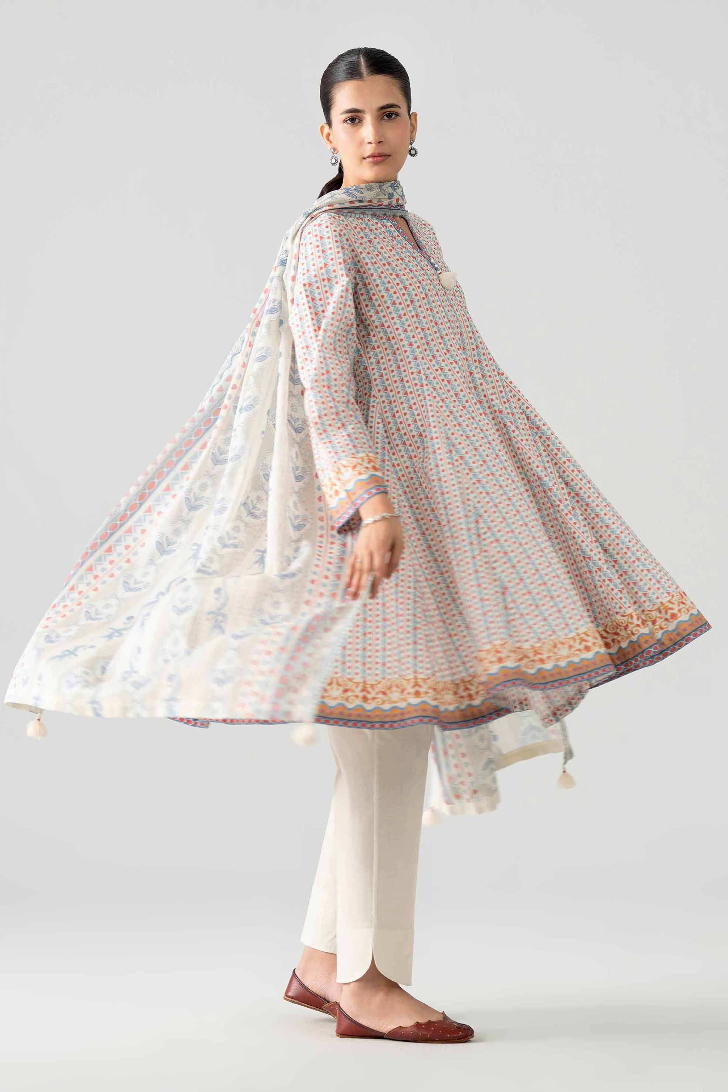 3 Piece - Printed Suit - 42602026 Beige Lawn 3PC Printed Nishat Australia