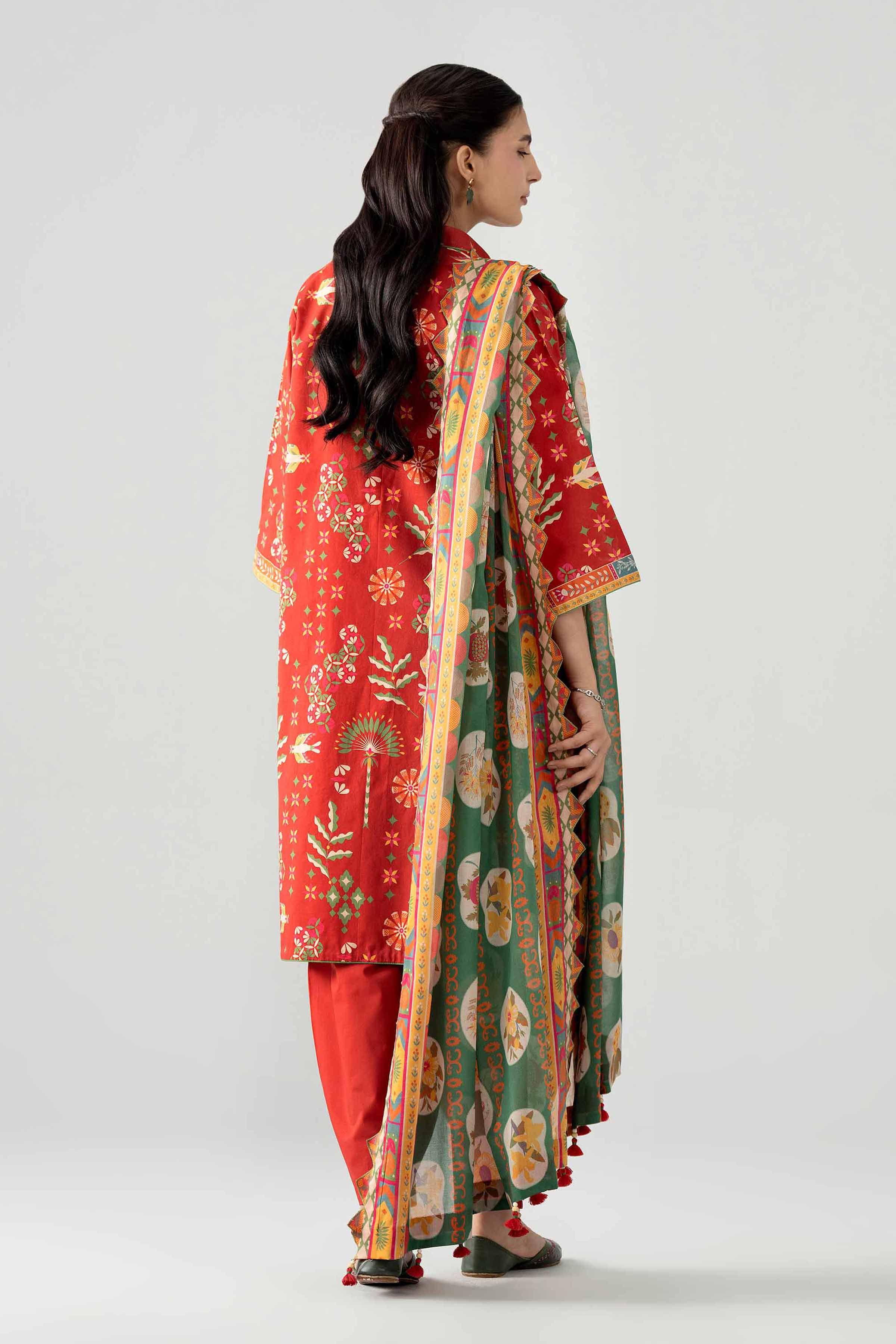 3 Piece - Printed Suit - 42602027 Red Lawn 3PC Printed Nishat Australia