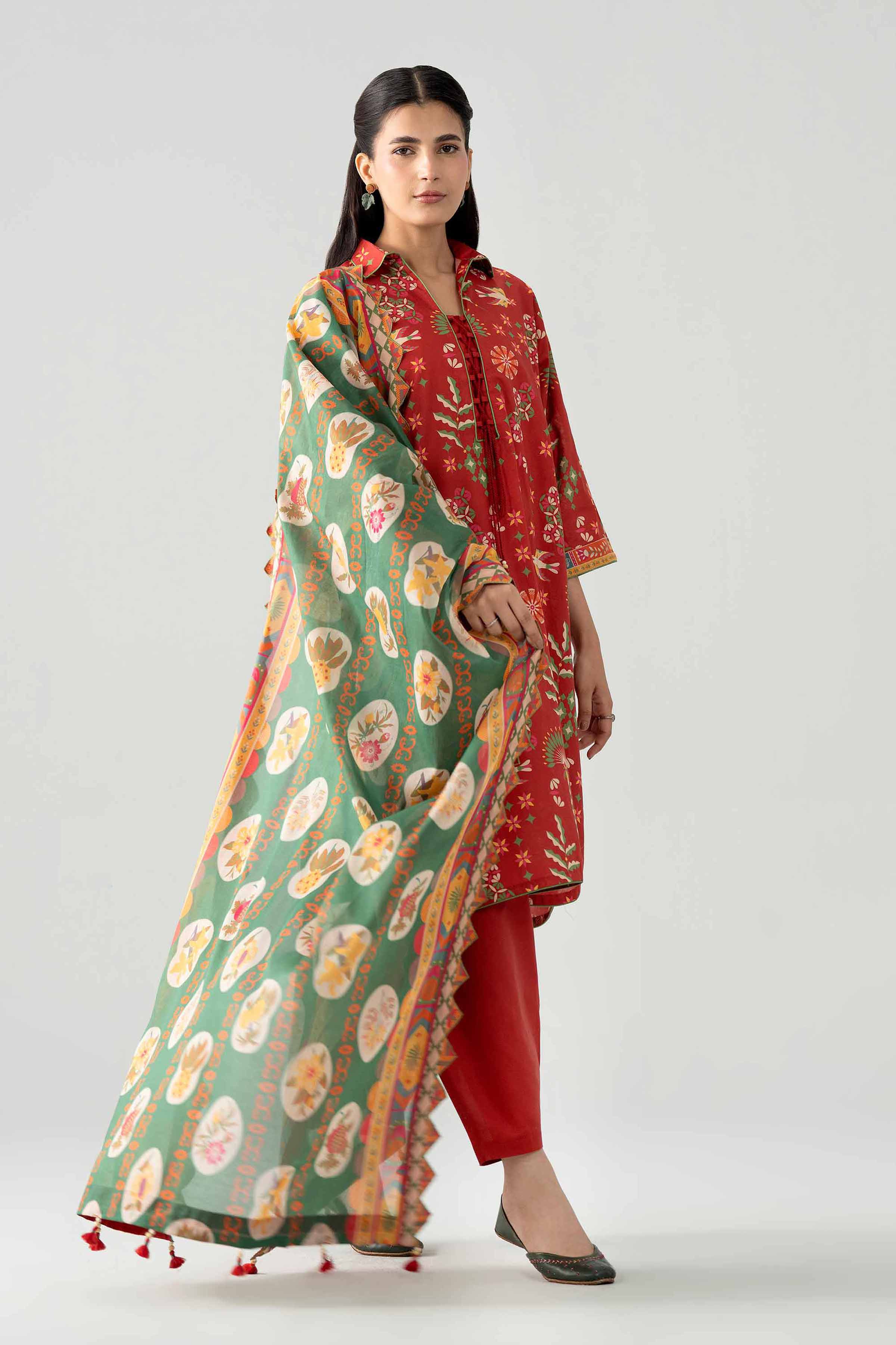 3 Piece - Printed Suit - 42602027 Red Lawn 3PC Printed Nishat Australia