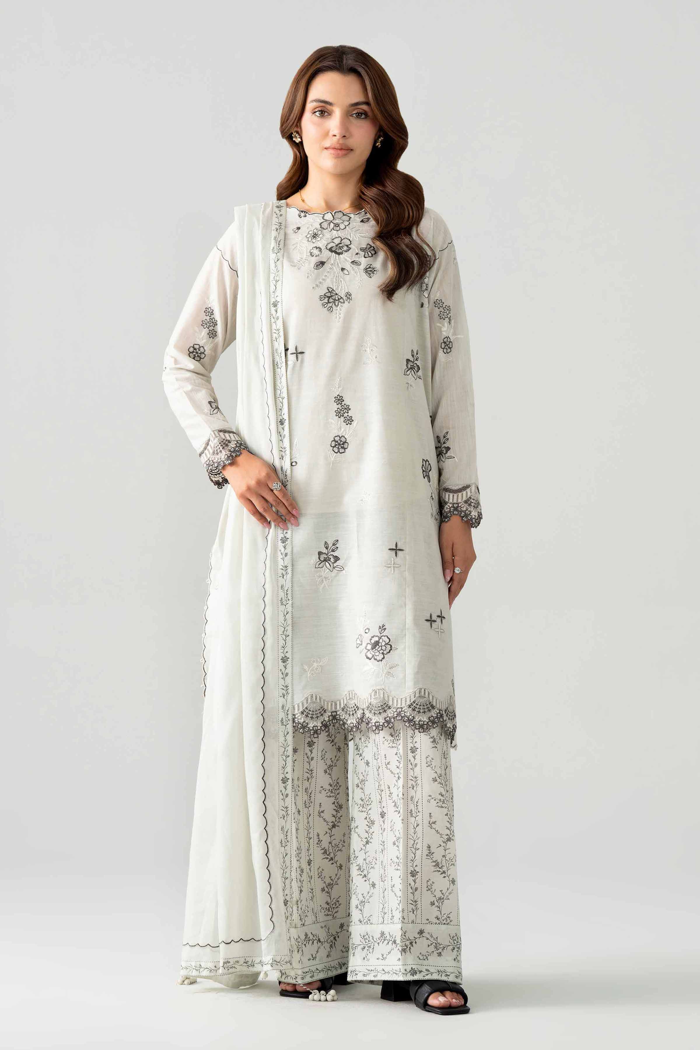 3 Piece - Printed Embroidered Suit - 42602042 White Lawn 3PC Embroidered Nishat Australia