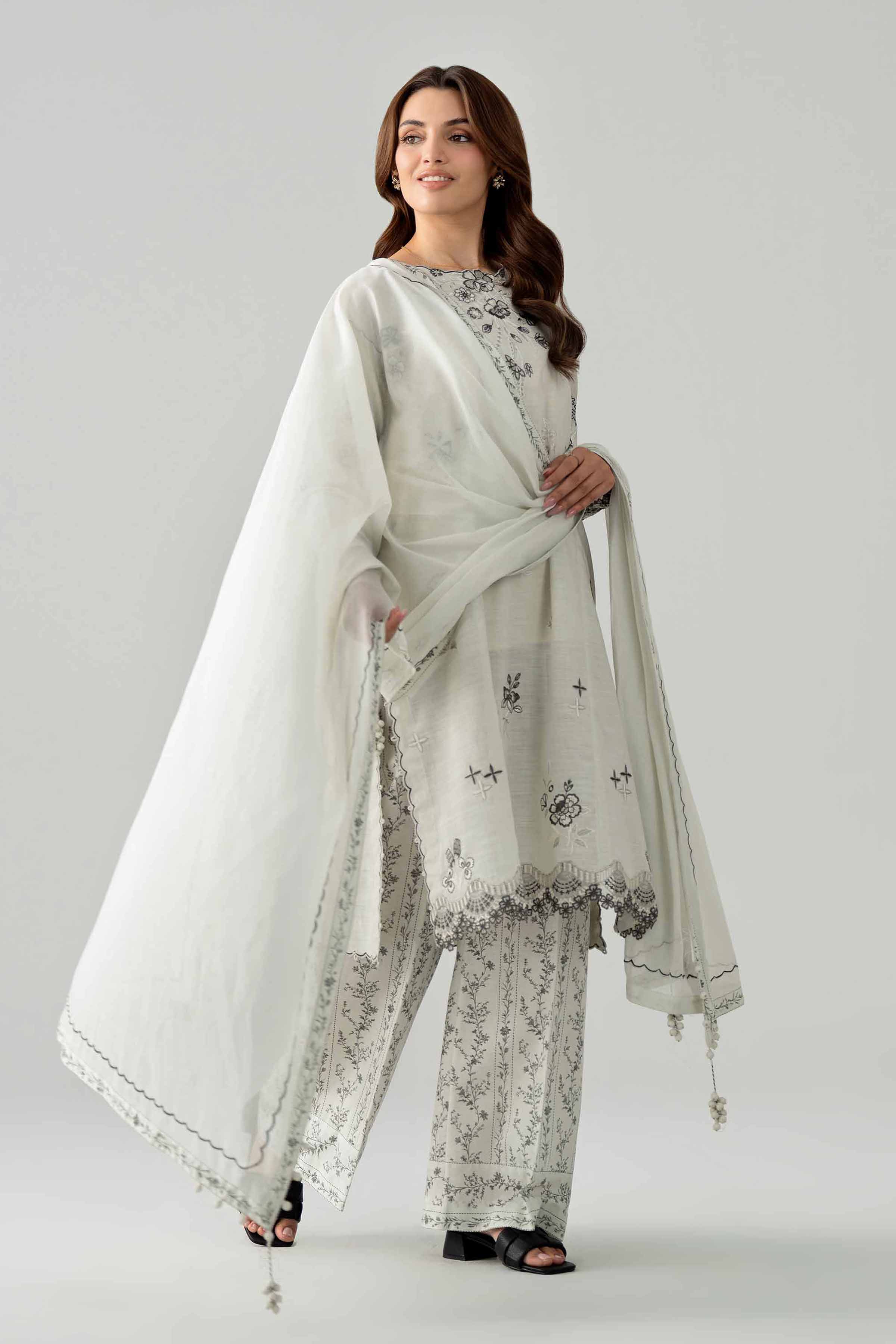 3 Piece - Printed Embroidered Suit - 42602042 White Lawn 3PC Embroidered Nishat Australia