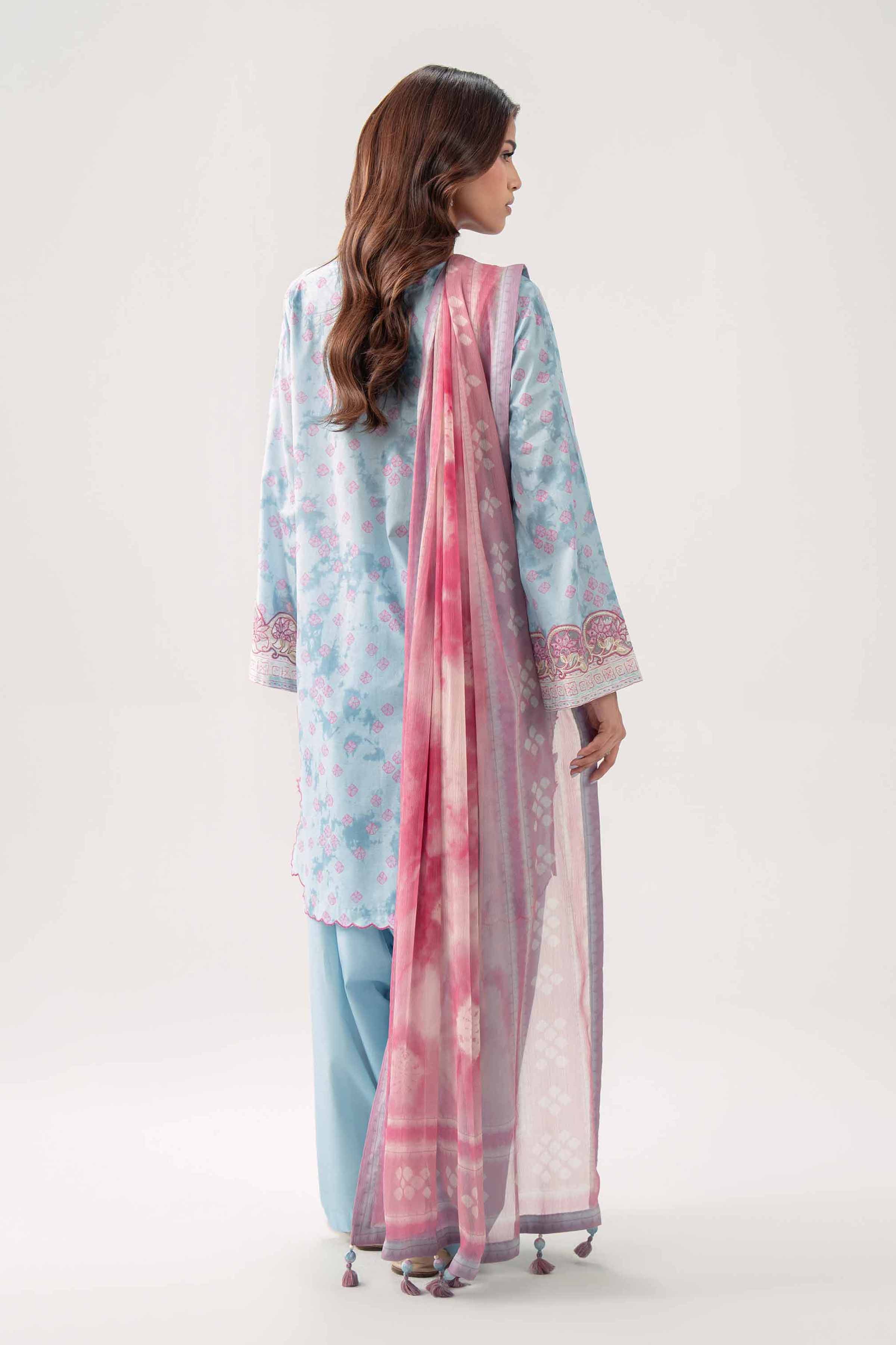 3 Piece - Digital Printed Embroidered Suit - 42602173