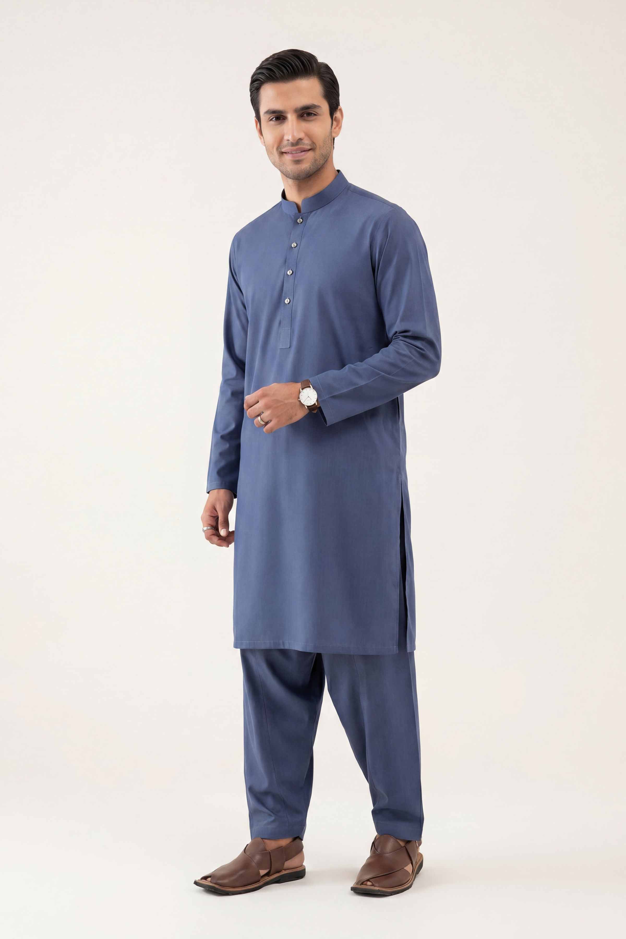 2 Piece - Naqsh Suit - 42608005 Grey Cotton 2PC Non-Embroidered Nishat Australia
