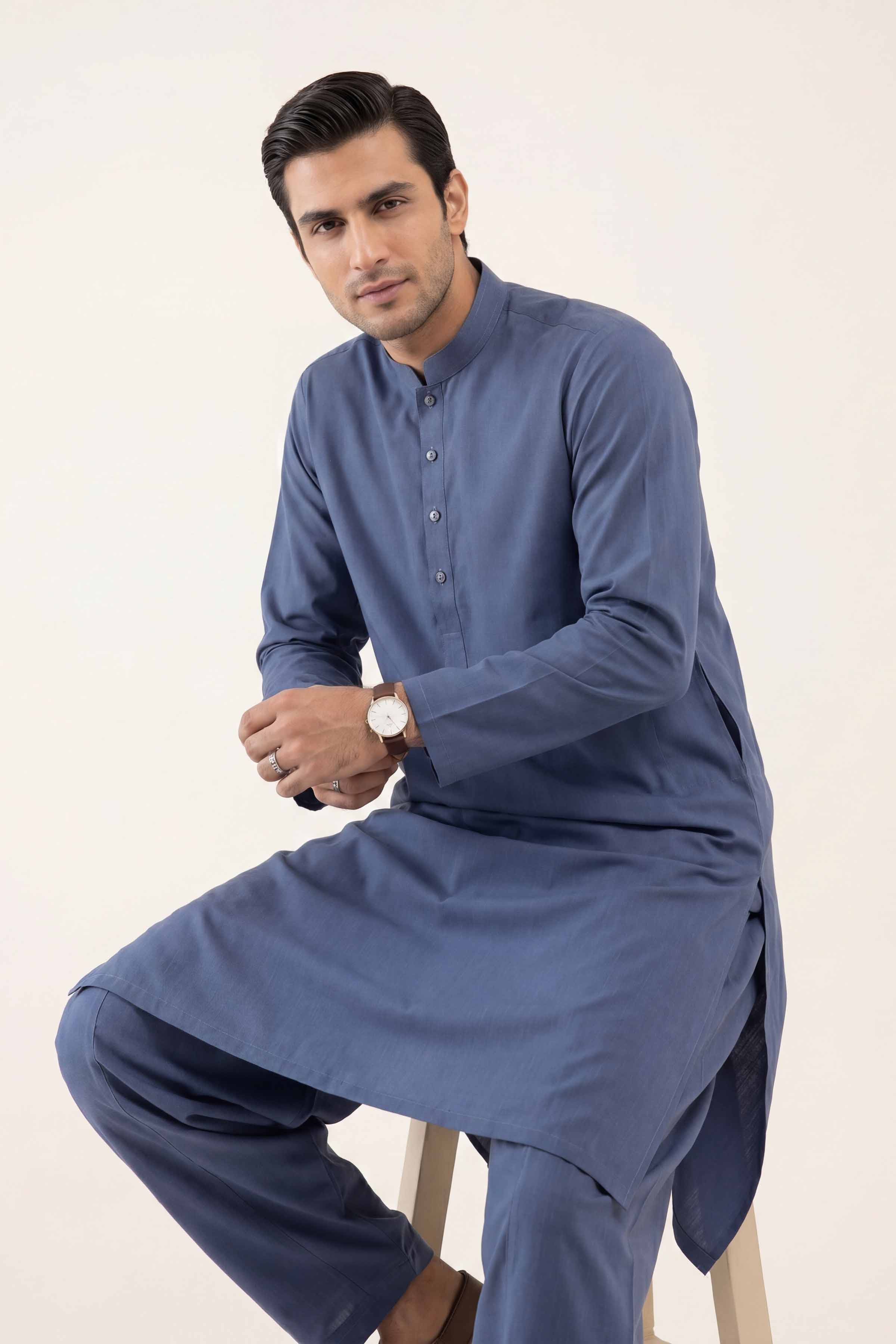 2 Piece - Naqsh Suit - 42608005 Grey Cotton 2PC Non-Embroidered Nishat Australia