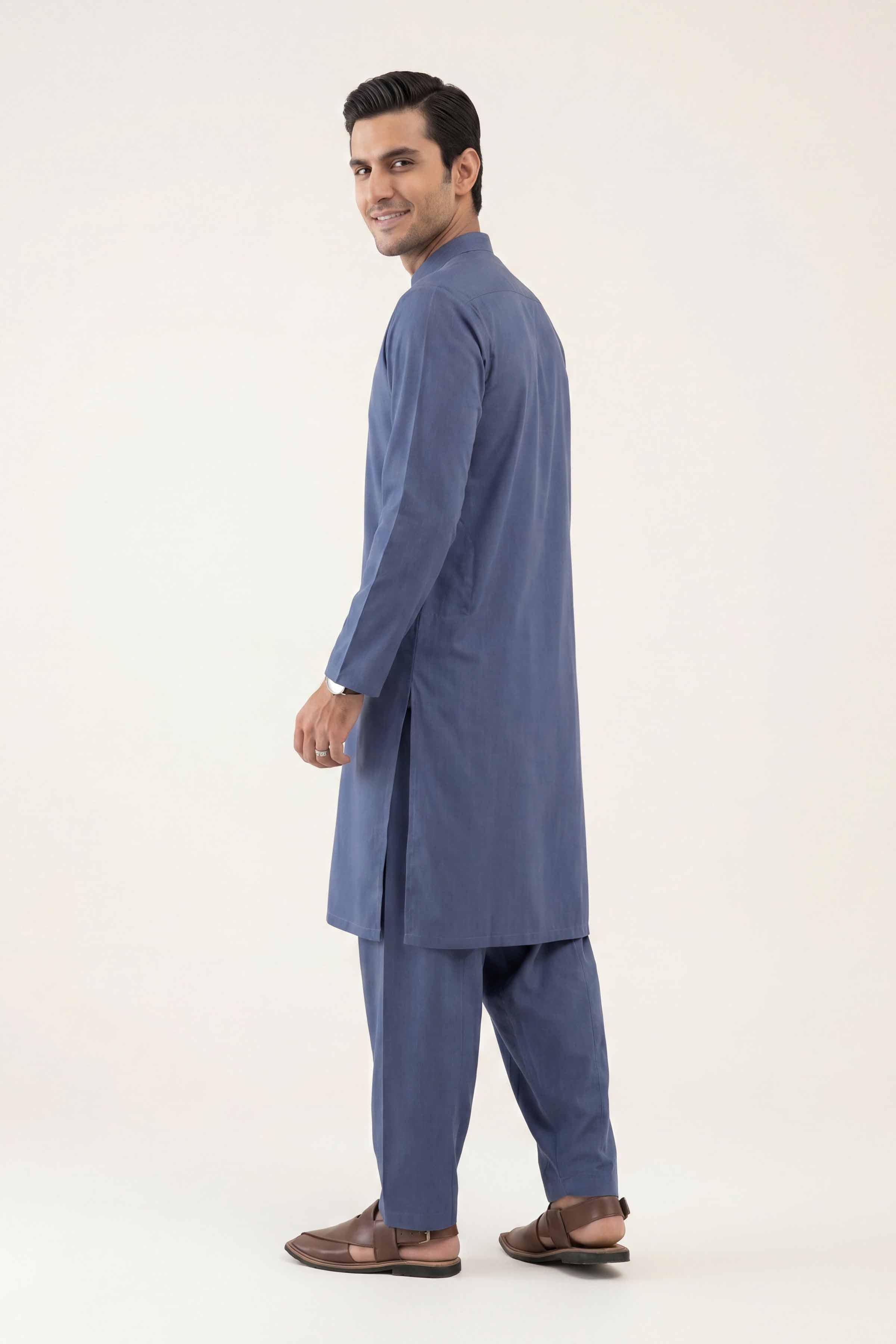 2 Piece - Naqsh Suit - 42608005 Grey Cotton 2PC Non-Embroidered Nishat Australia