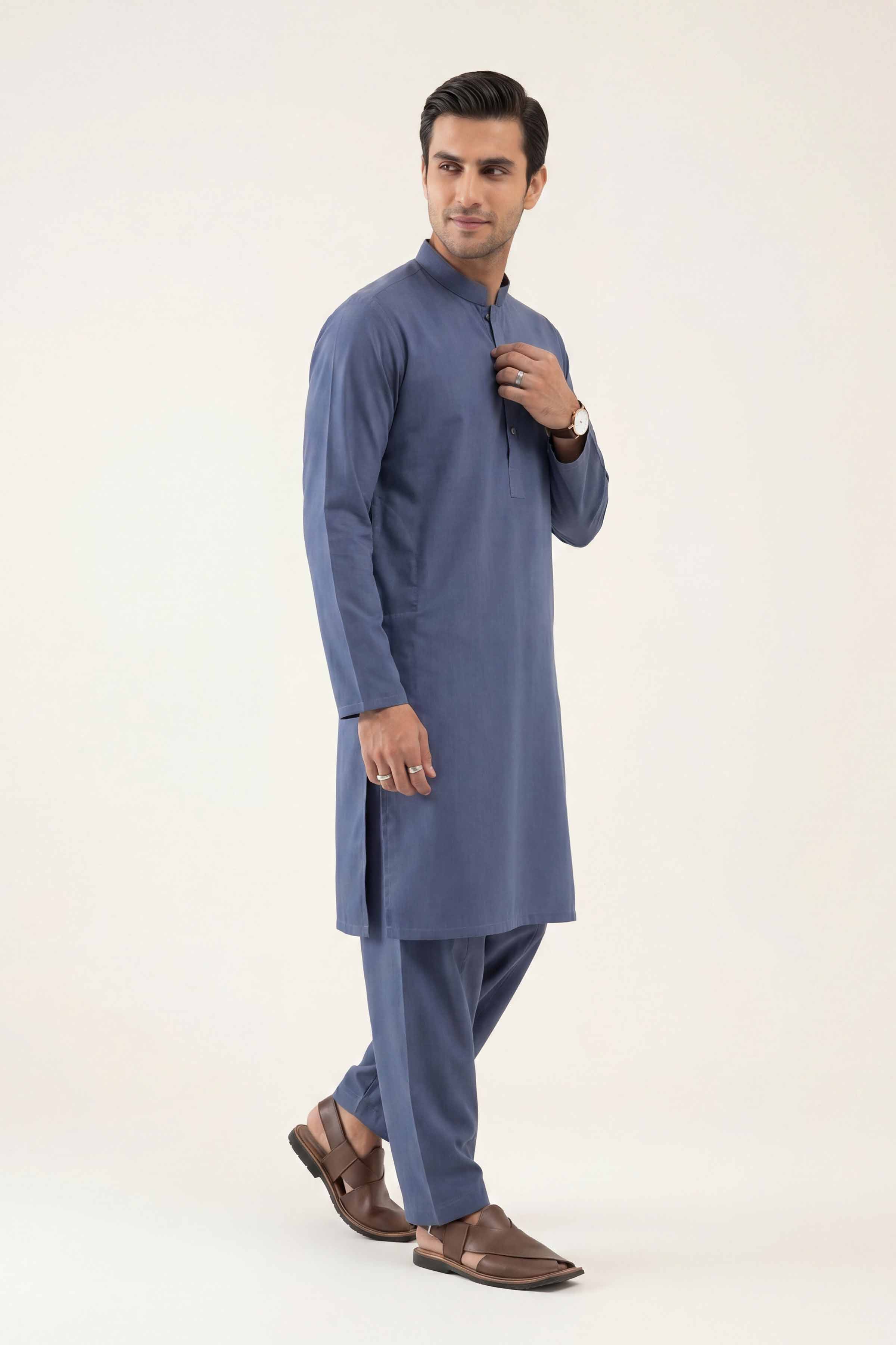 2 Piece - Naqsh Suit - 42608005 Grey Cotton 2PC Non-Embroidered Nishat Australia
