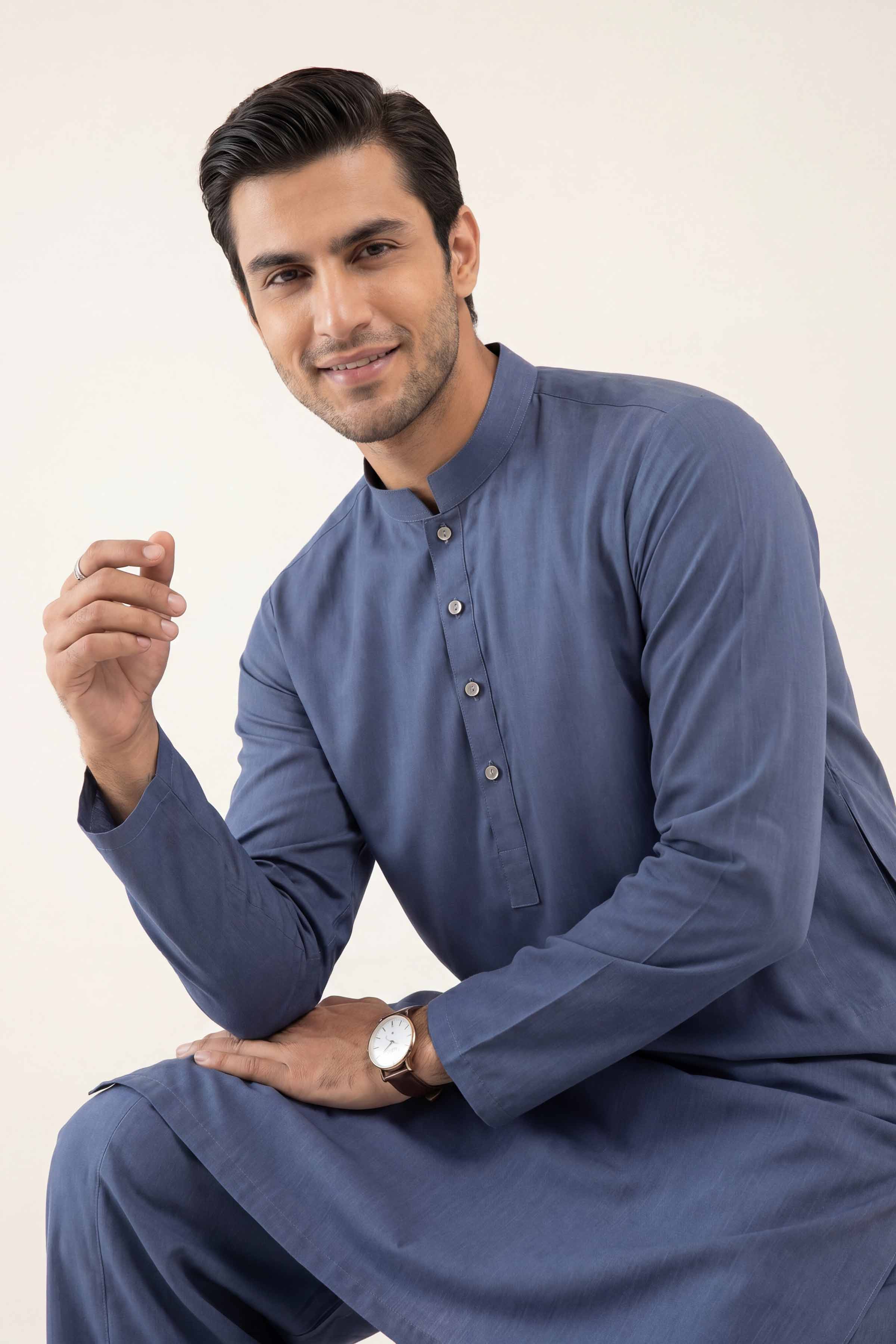 2 Piece - Naqsh Suit - 42608005 Grey Cotton 2PC Non-Embroidered Nishat Australia