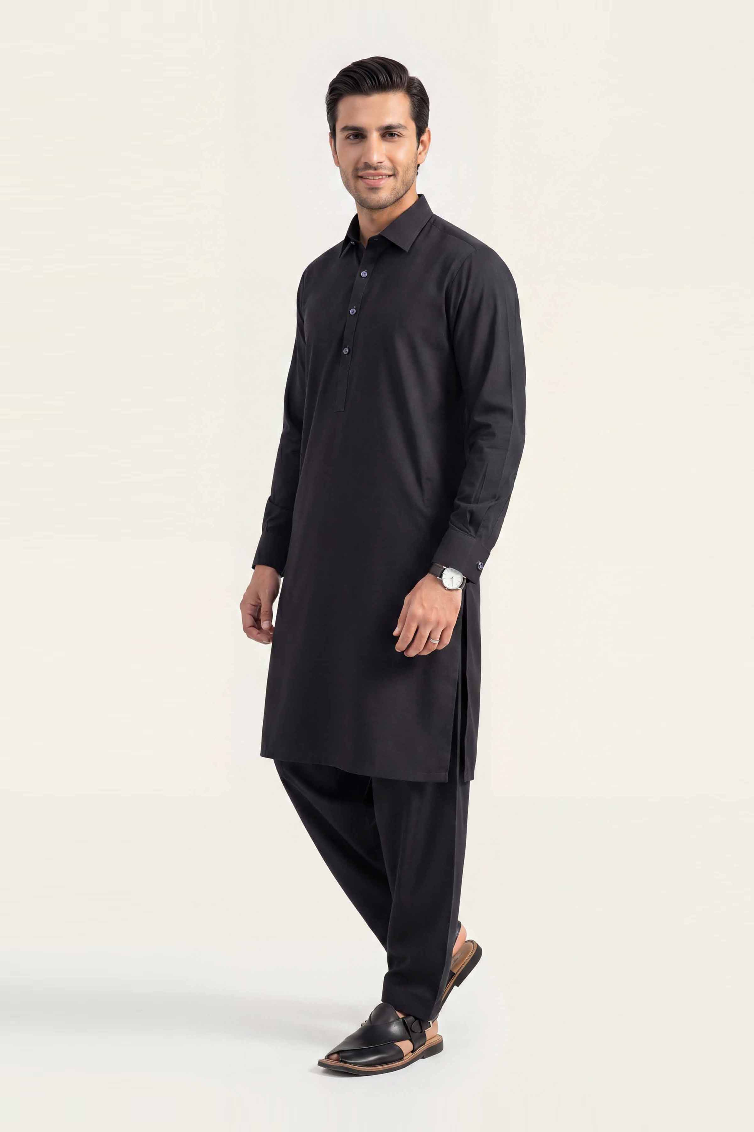 2 Piece - Naqsh Suit - 42608007 Black Latha 2PC Non-Embroidered Nishat Australia