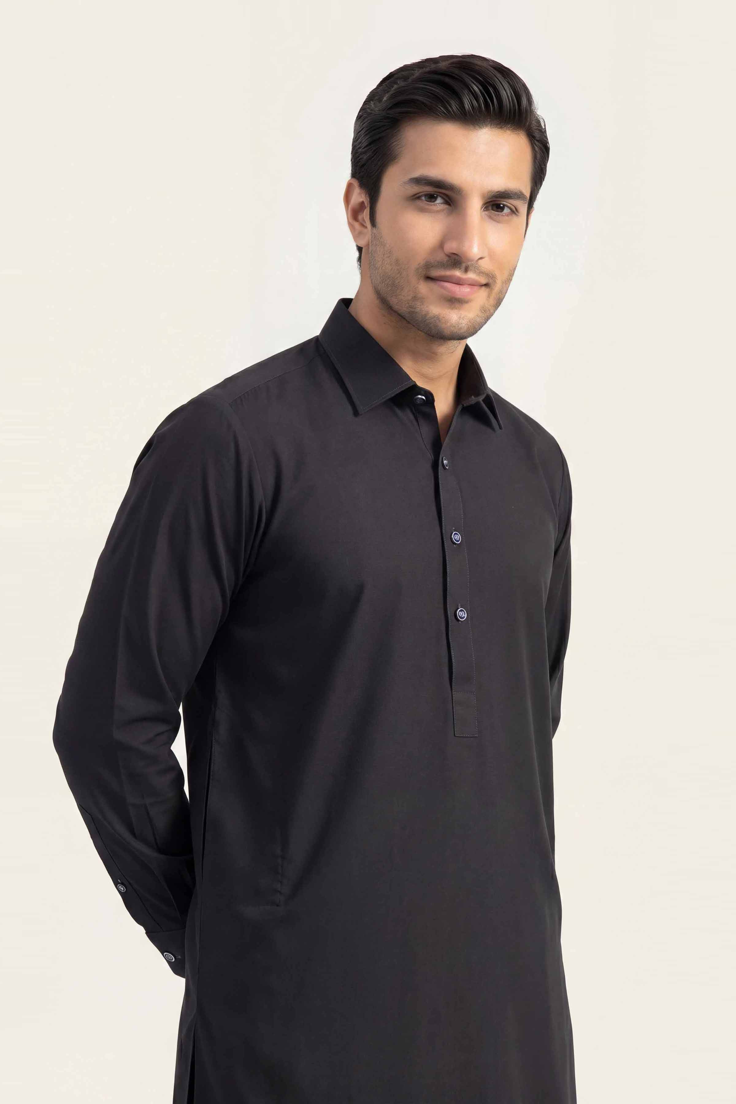 2 Piece - Naqsh Suit - 42608007 Black Latha 2PC Non-Embroidered Nishat Australia
