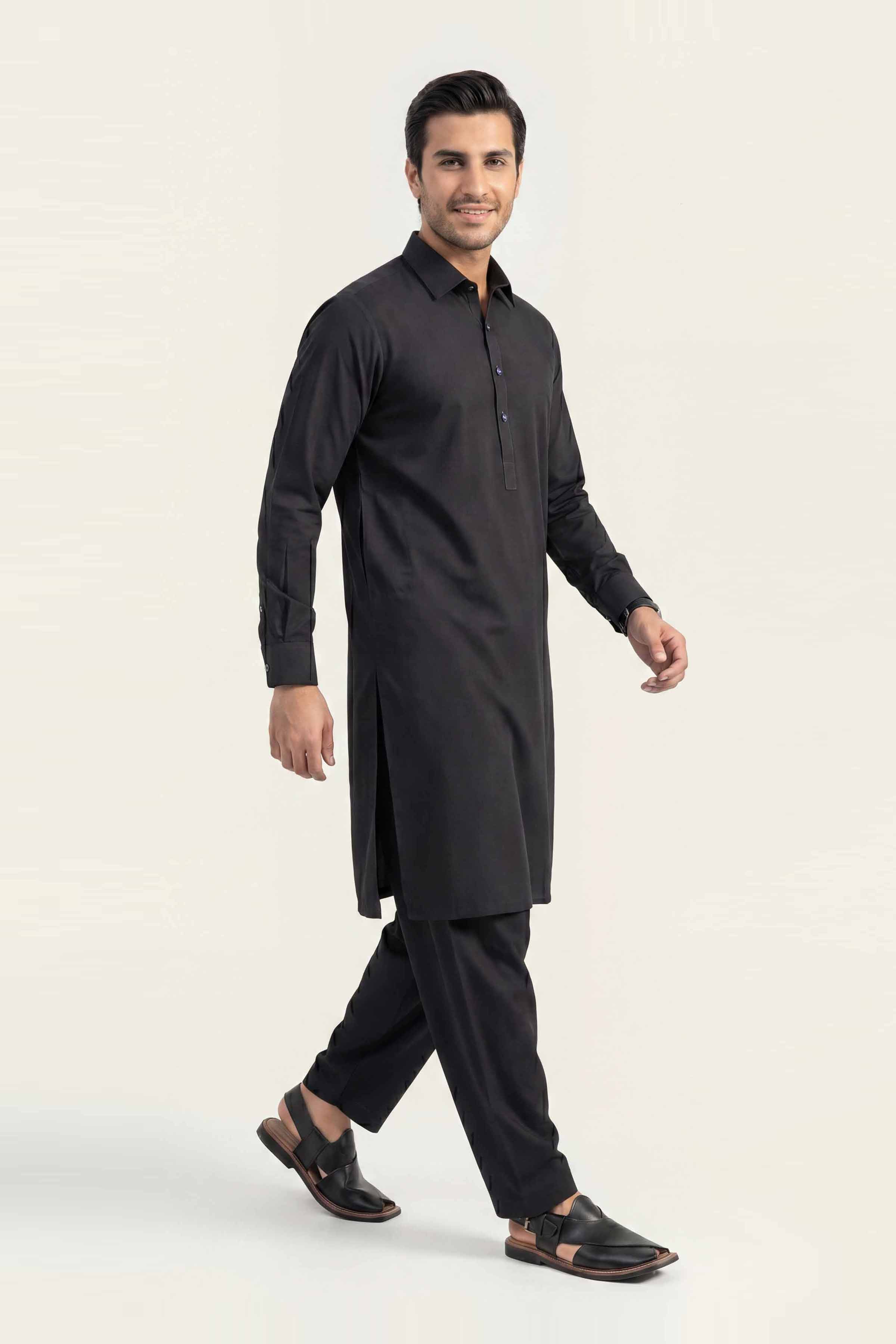 2 Piece - Naqsh Suit - 42608007 Black Latha 2PC Non-Embroidered Nishat Australia