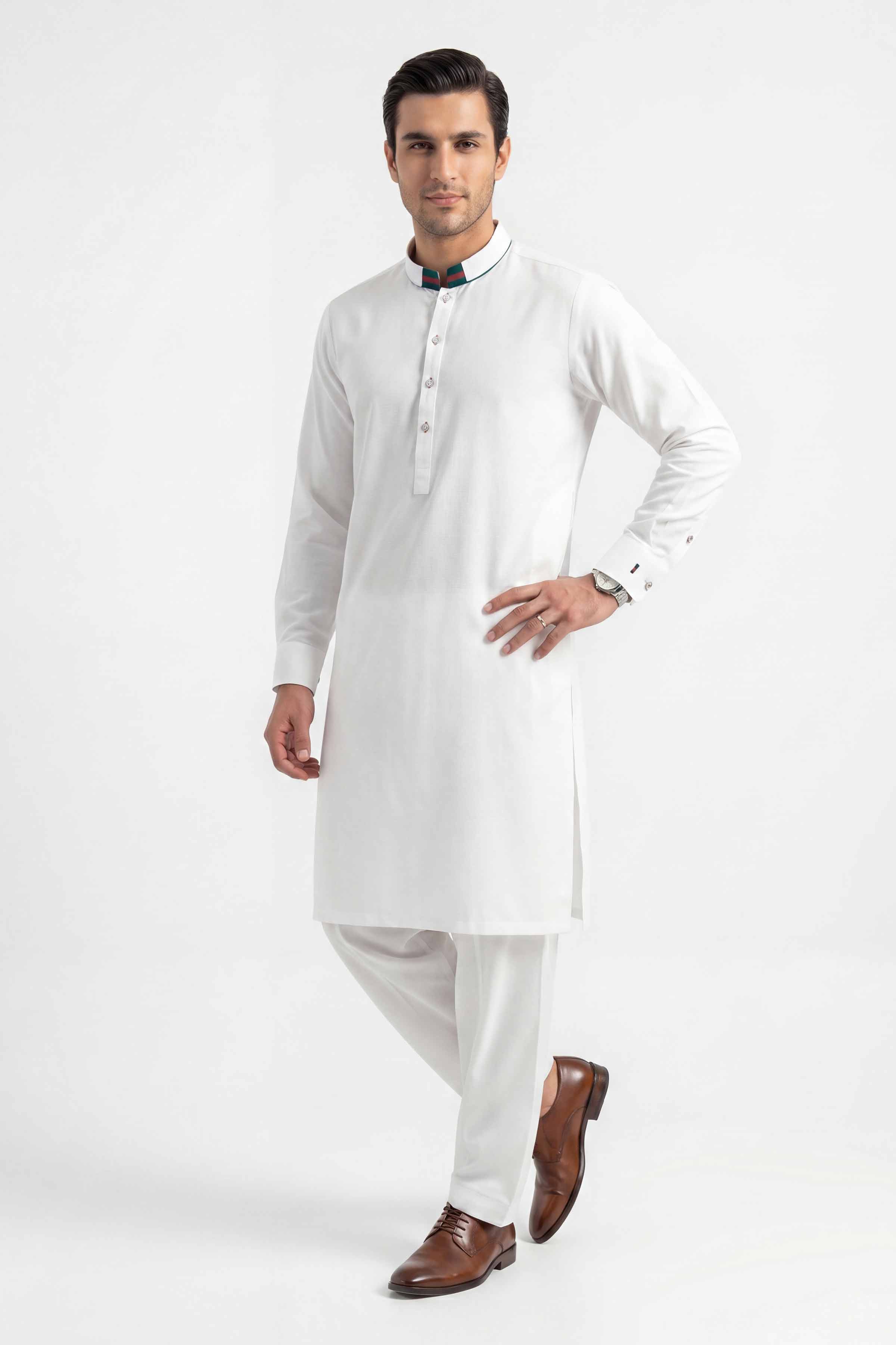 2 Piece - Naqsh Suit - 42608010 Off White Cotton 2PC Non-Embroidered Nishat Australia