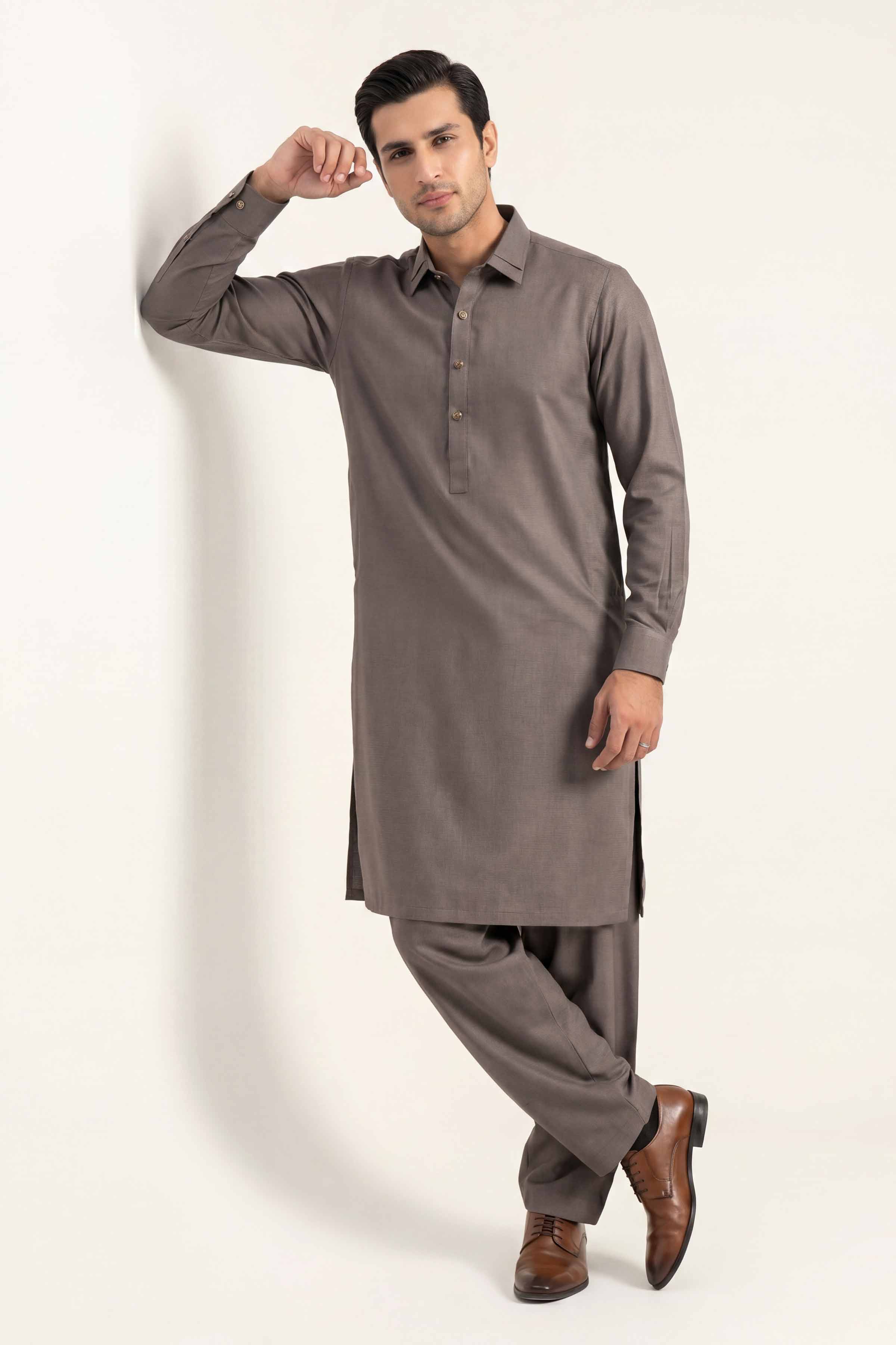 2 Piece - Naqsh Suit - 42608017 Grey Cotton 2PC Non-Embroidered Nishat Australia