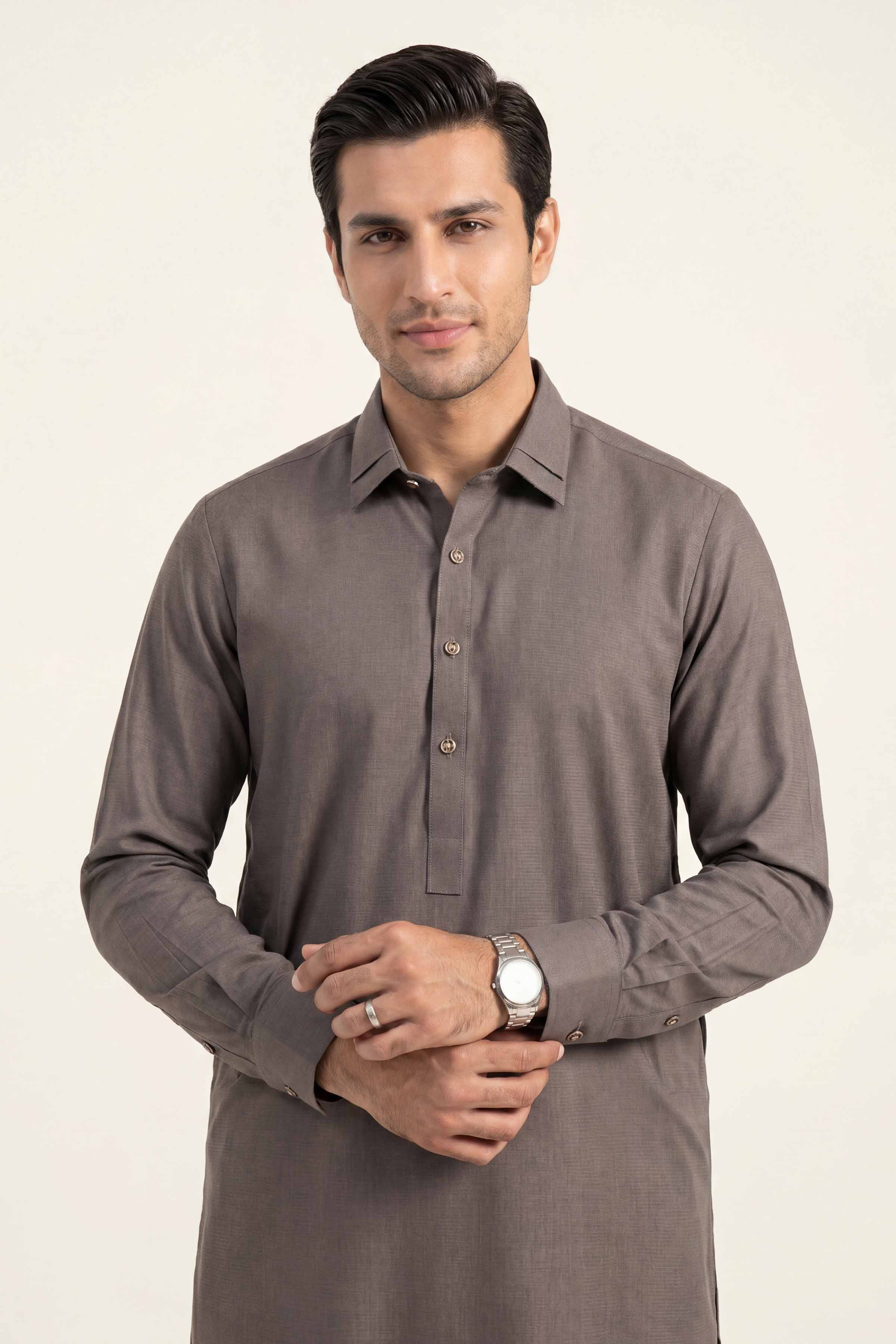 2 Piece - Naqsh Suit - 42608017 Grey Cotton 2PC Non-Embroidered Nishat Australia