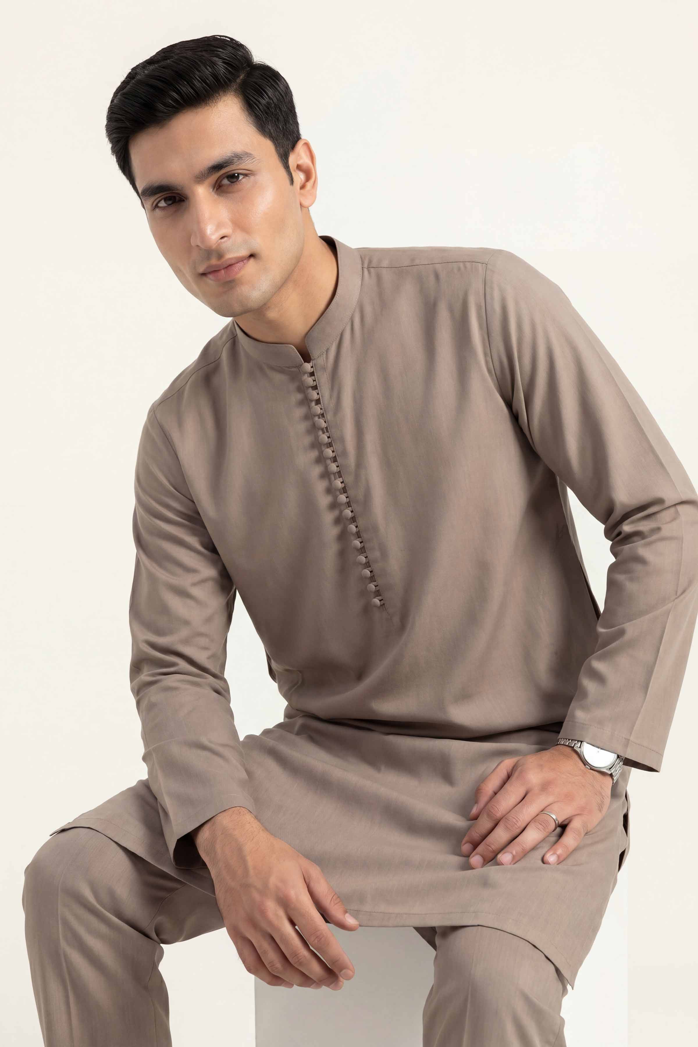 2 Piece - Naqsh Suit - 42608028 Brown Cotton 2PC Non-Embroidered Nishat Australia