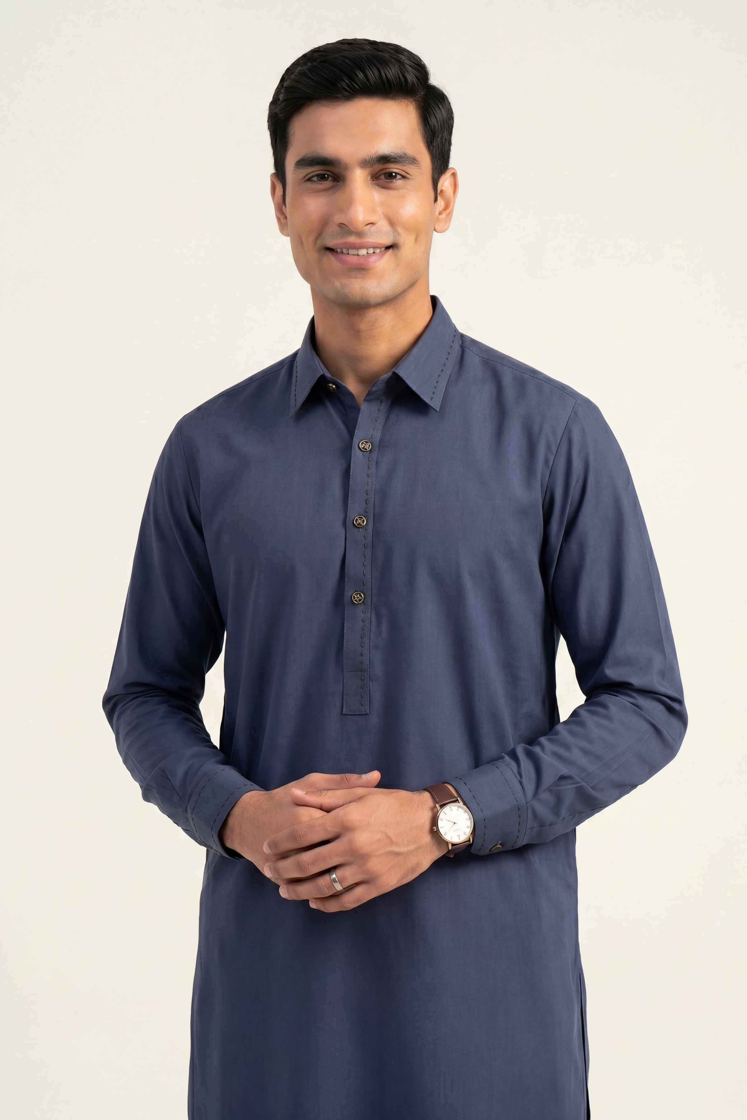2 Piece - Naqsh Suit - 42608029 Blue Cotton 2PC Non-Embroidered Nishat Australia
