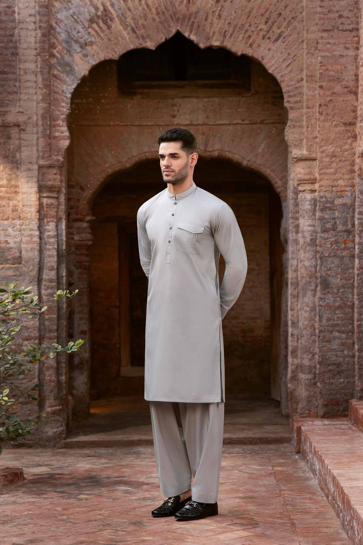 2 Piece - Naqsh Suit - 42608041 Grey Latha 2PC Non-Embroidered Nishat Australia