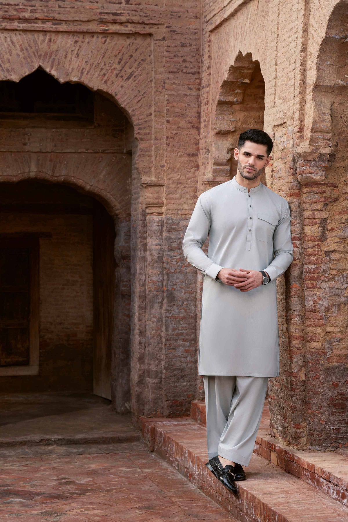 2 Piece - Naqsh Suit - 42608041 Grey Latha 2PC Non-Embroidered Nishat Australia