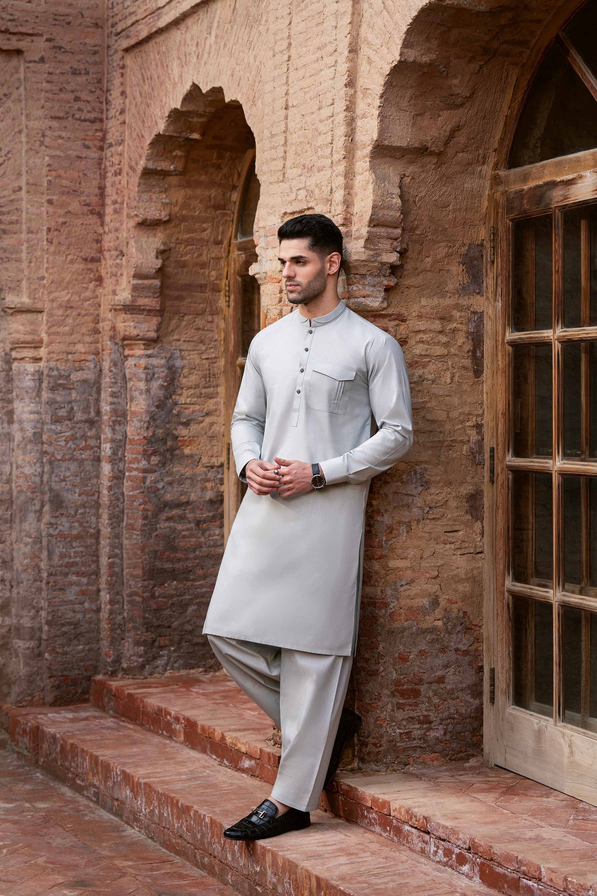 2 Piece - Naqsh Suit - 42608041 Grey Latha 2PC Non-Embroidered Nishat Australia