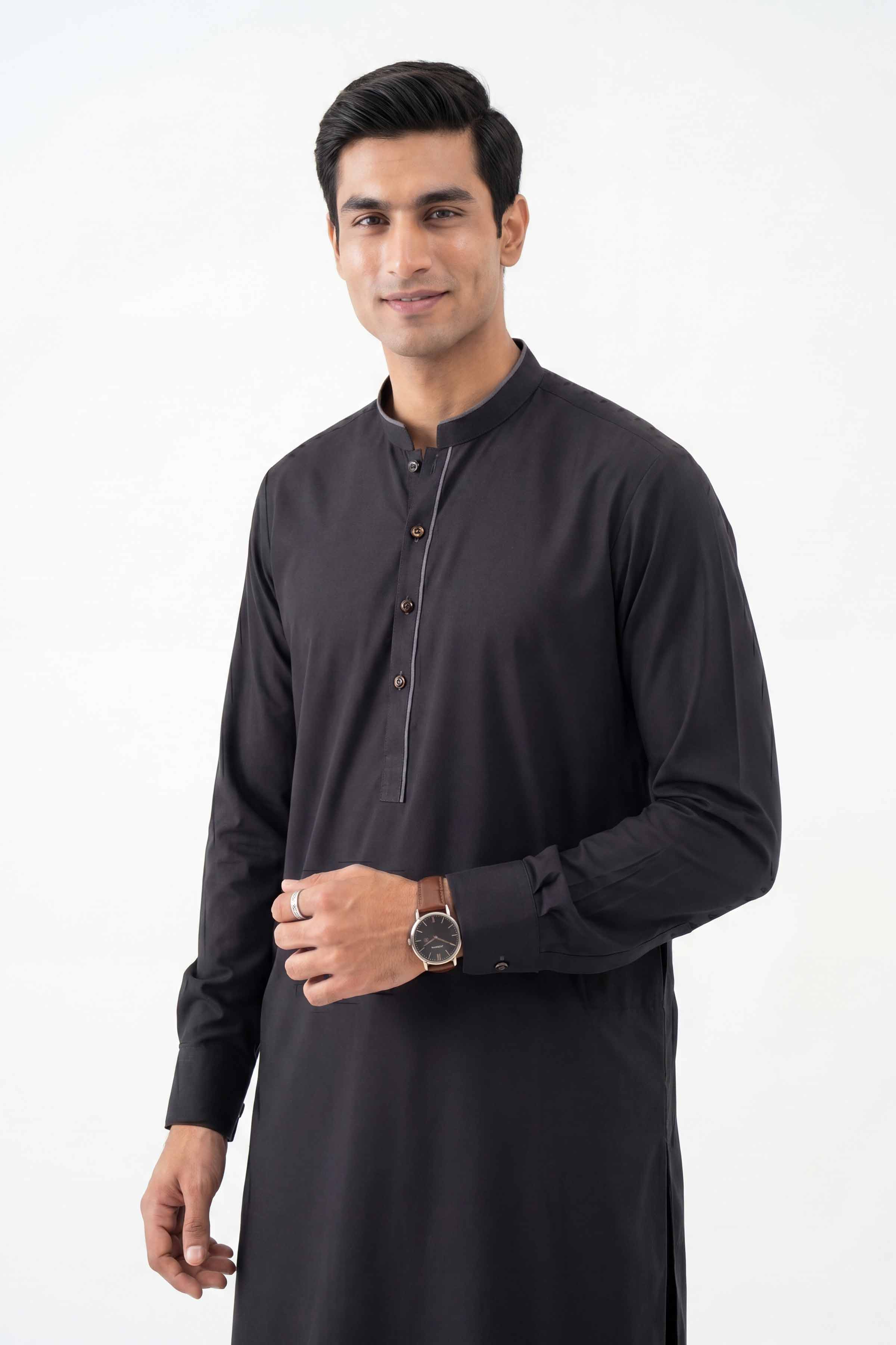 2 Piece - Naqsh Suit - 42608045 Black Latha 2PC Non-Embroidered Nishat Australia