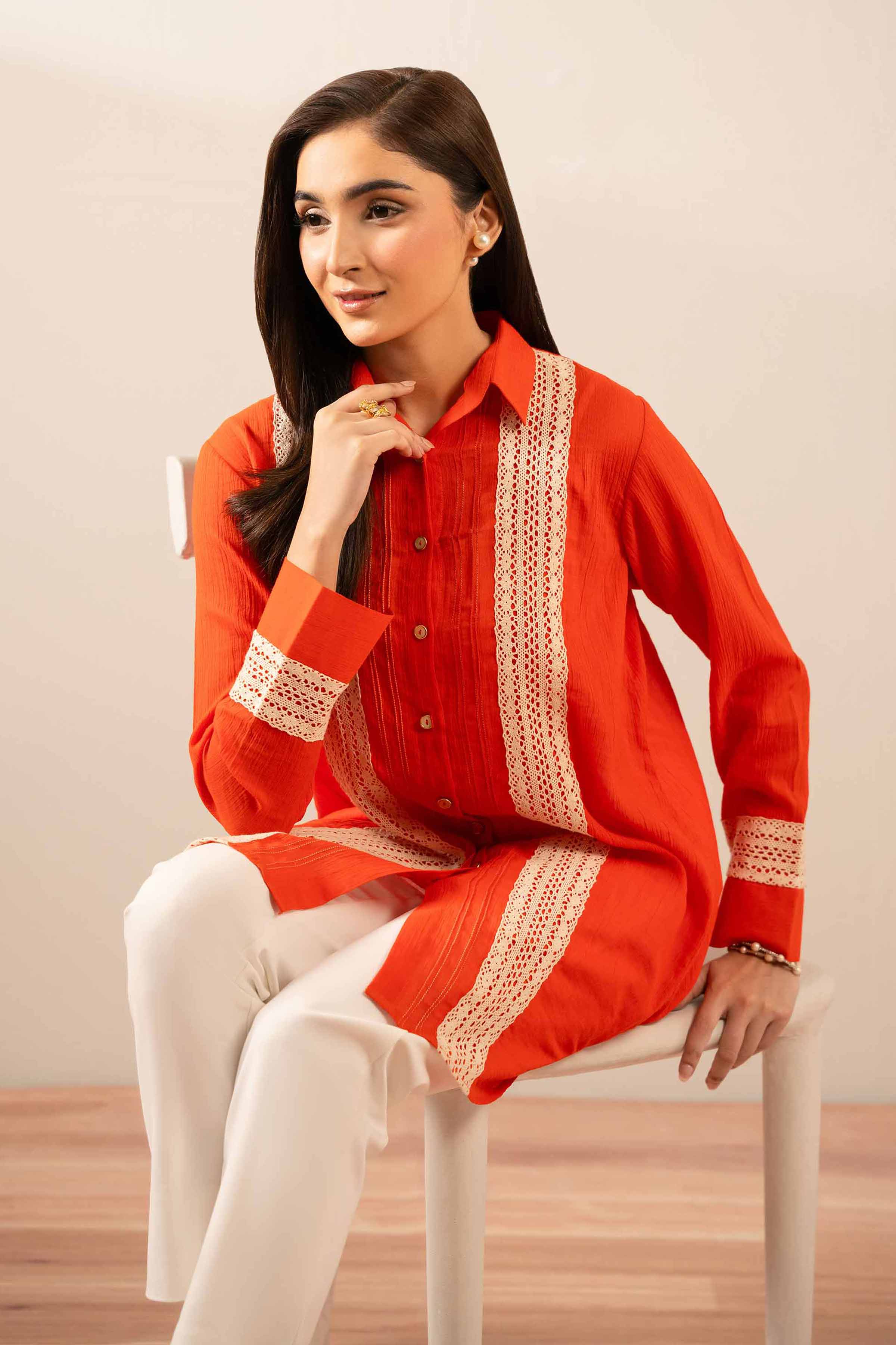 Basic Tunic - AS25-106 READY TO WEAR Orange Cotton 1 Piece Solids