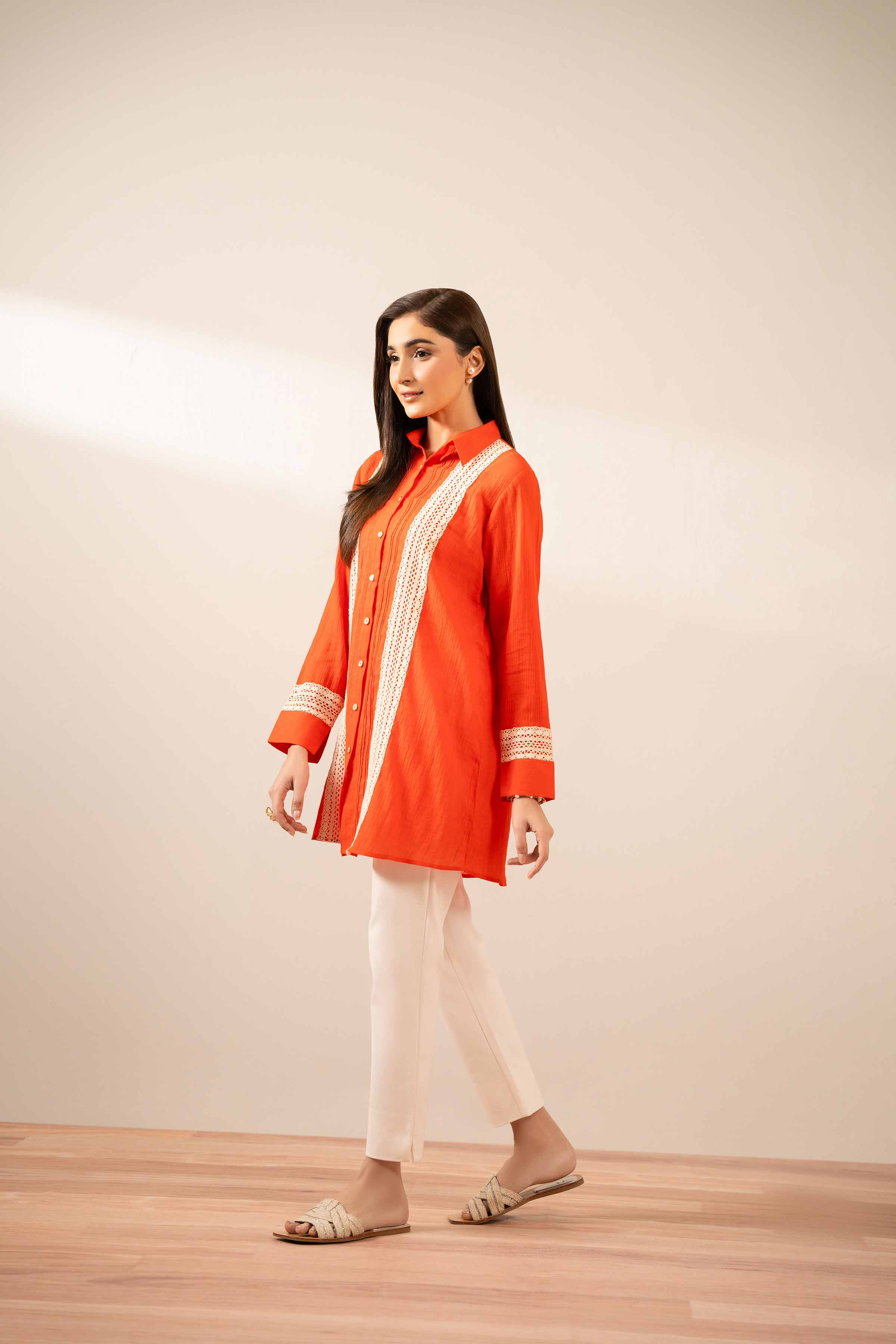 Basic Tunic - AS25-106 READY TO WEAR Orange Cotton 1 Piece Solids