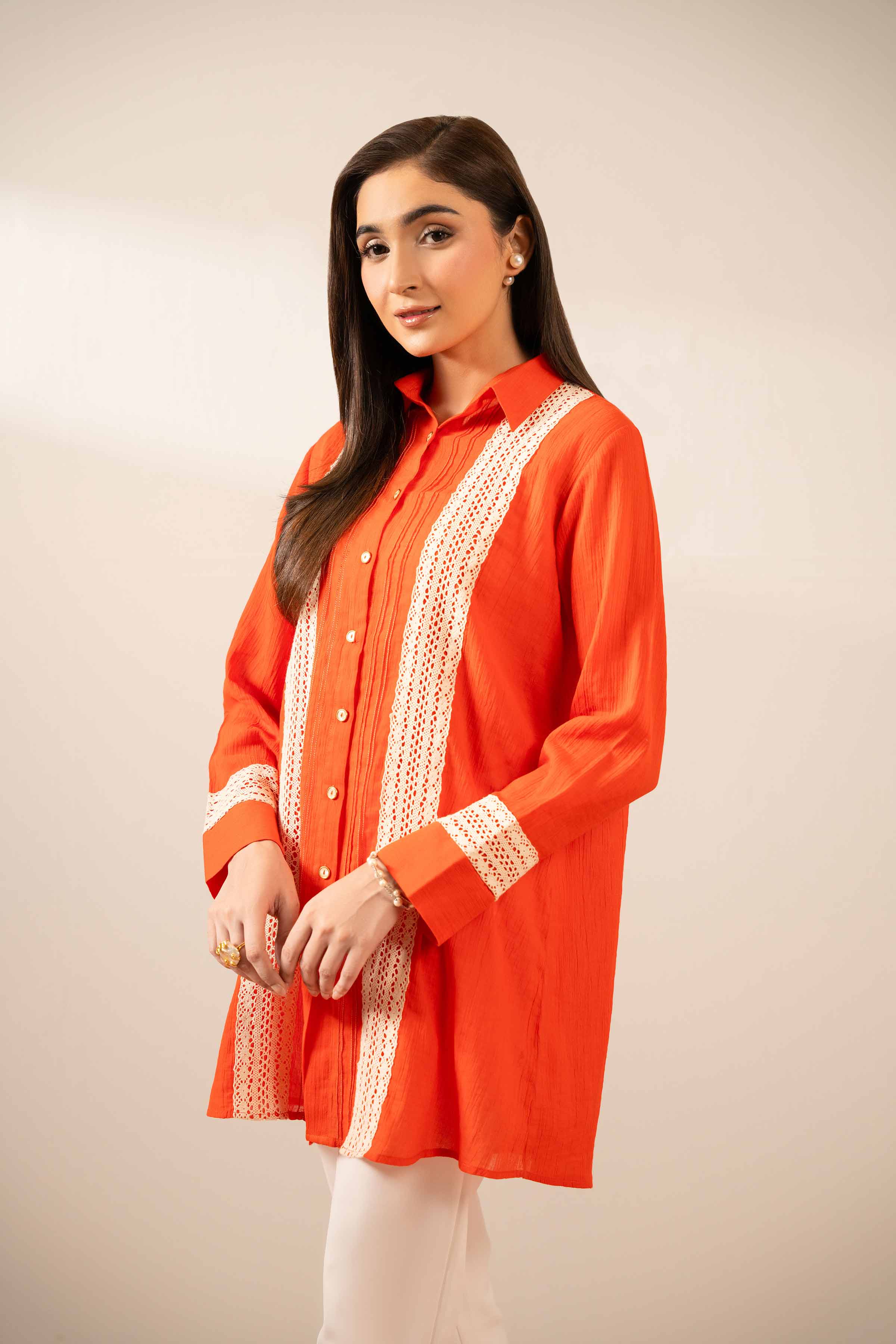Basic Tunic - AS25-106 READY TO WEAR Orange Cotton 1 Piece Solids
