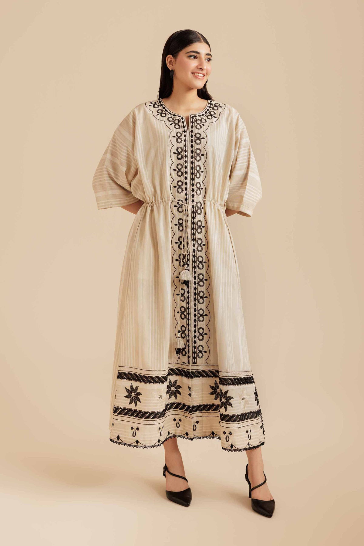 Embroidered Dress - AS25-109 Beige Cotton 1PC Embroidered Nishat Australia