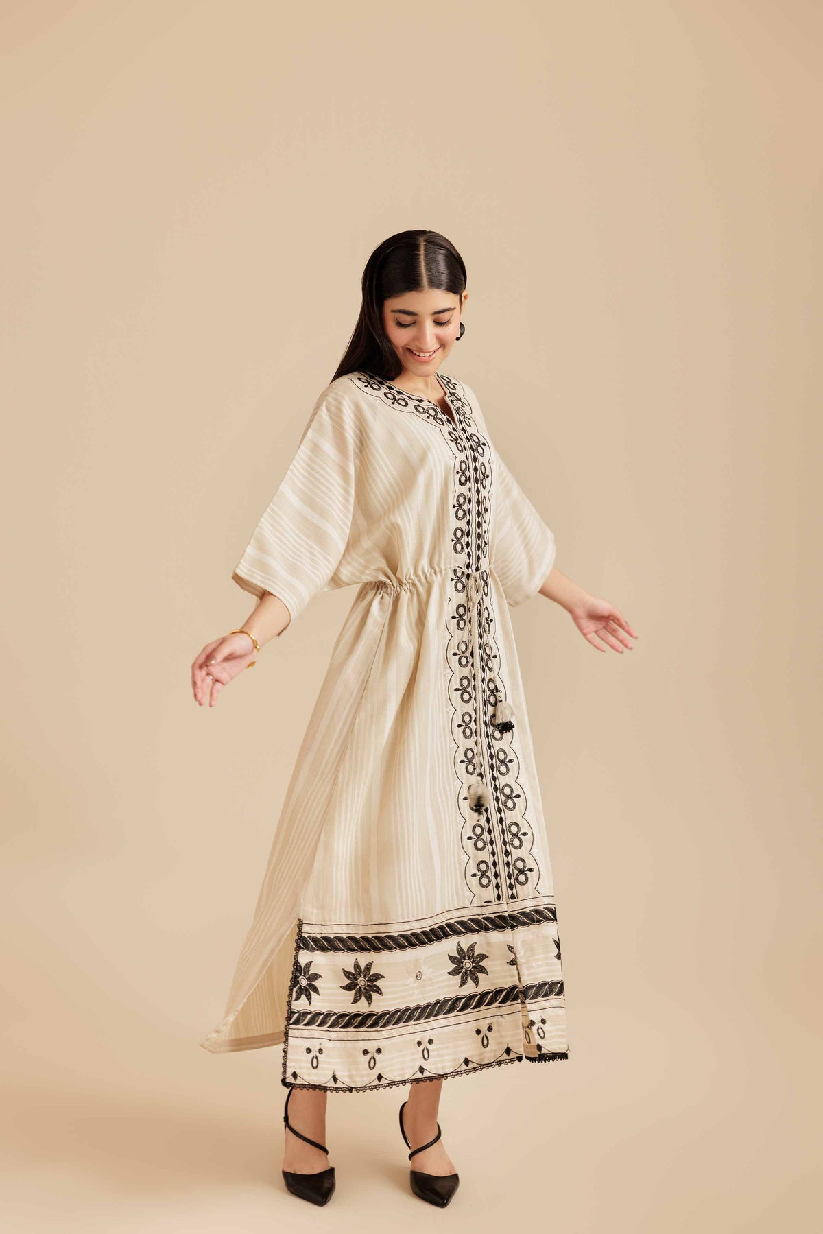 Embroidered Dress - AS25-109 Beige Cotton 1PC Embroidered Nishat Australia