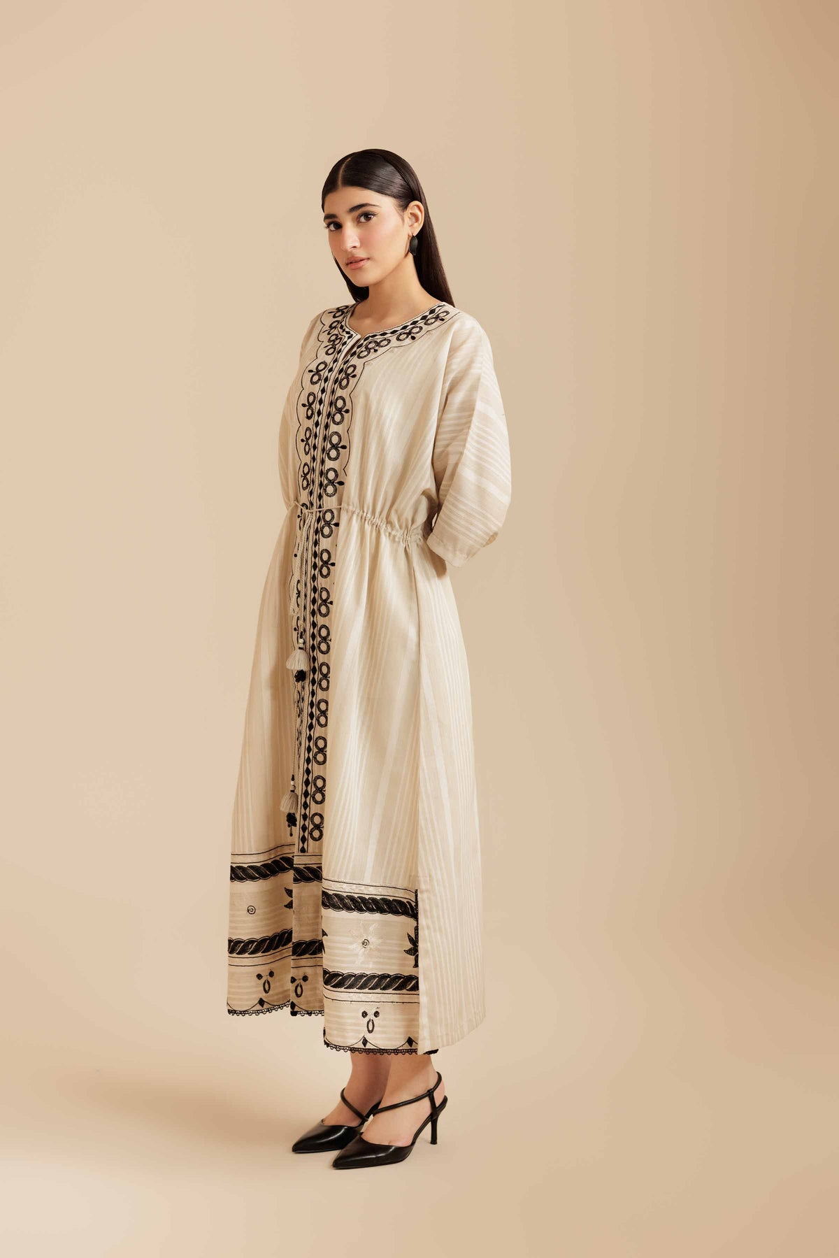 Embroidered Dress - AS25-109 Beige Cotton 1PC Embroidered Nishat Australia