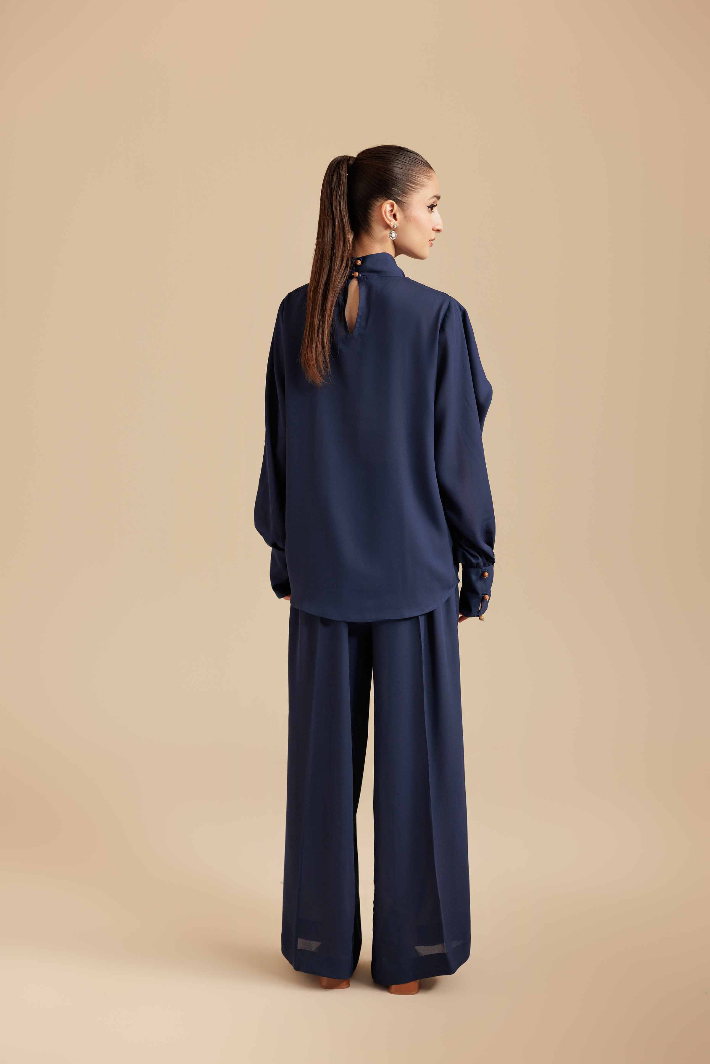 2 Piece - Basic Suit - AS25-110 READY TO WEAR Blue Georgette 2PC Solids