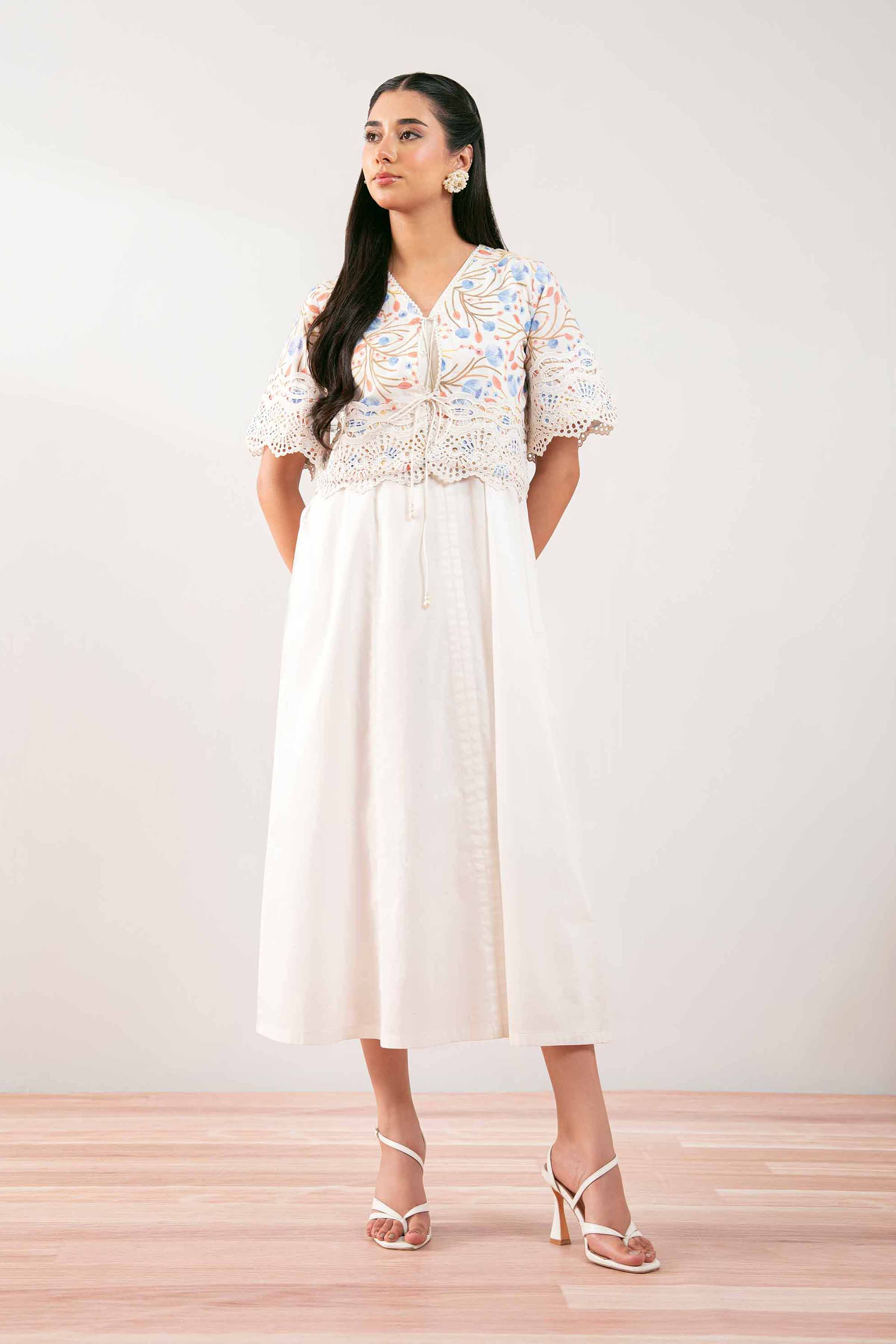 2 Piece - Basic Dress - AS25-72 READY TO WEAR White Cambric 2PC Solids