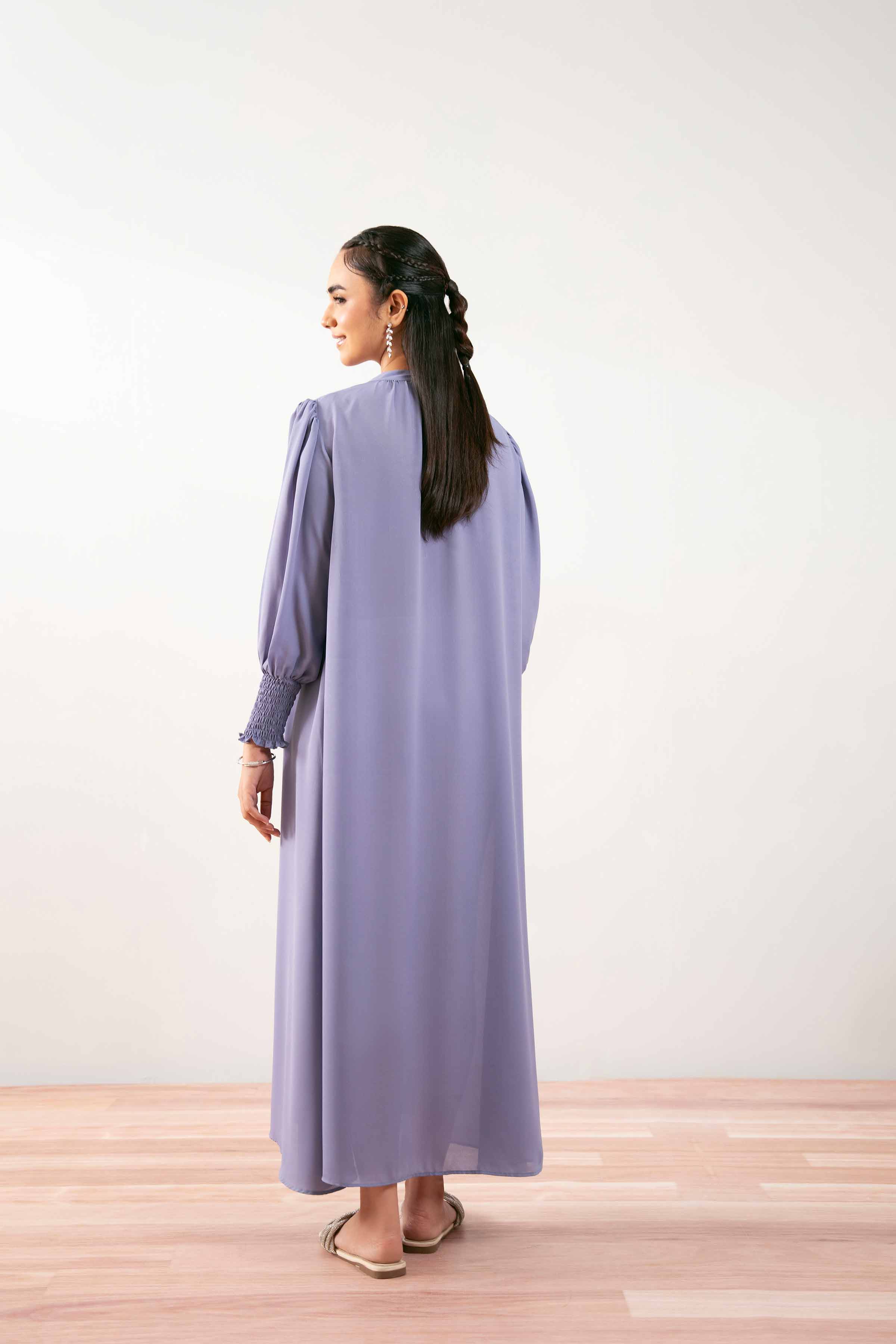 Embroidered Dress - AS25-88 READY TO WEAR Purple Georgette 1PC Embroidered