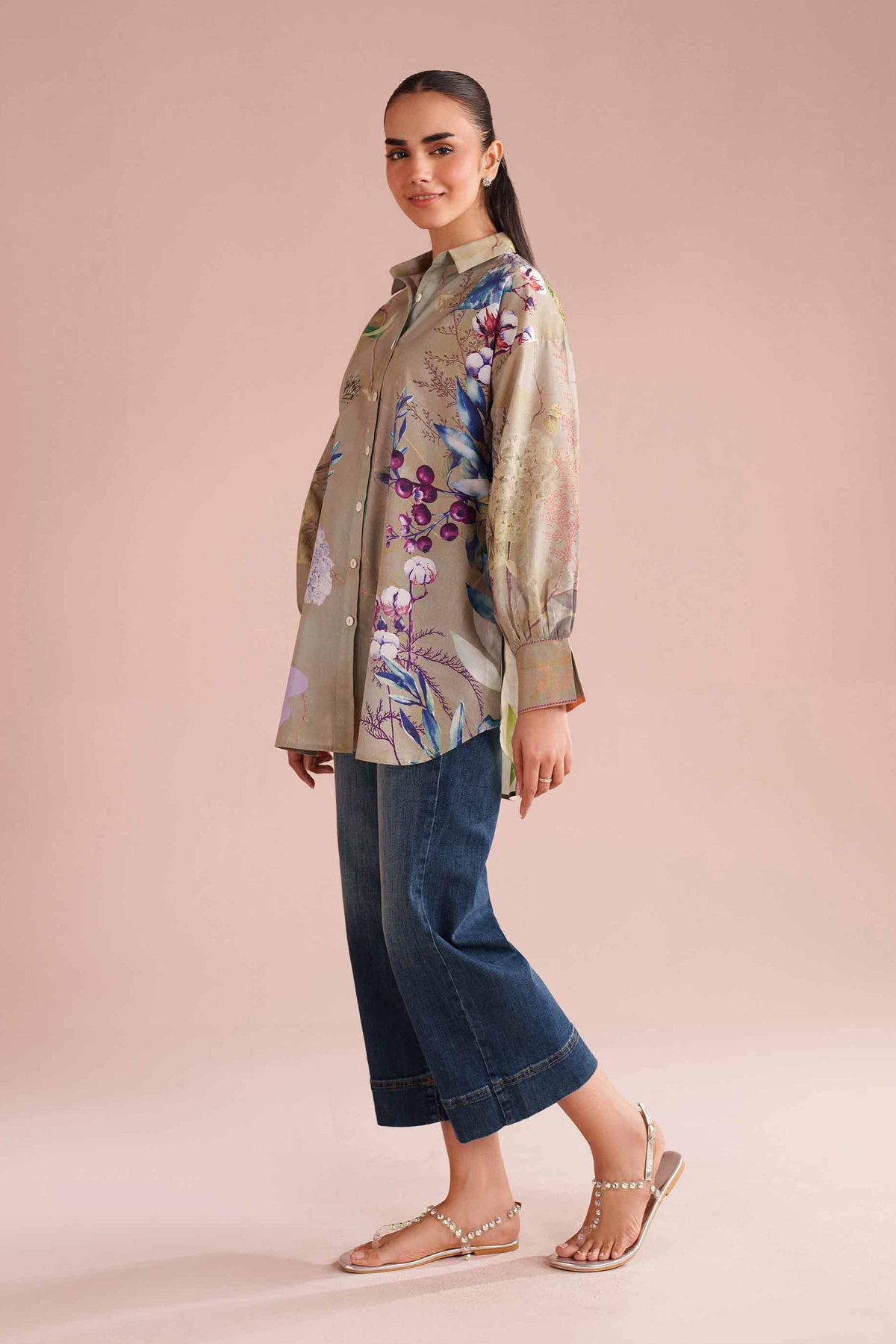 Printed Tunic - AS26-01 Green Cambric 1PC Printed Nishat Australia