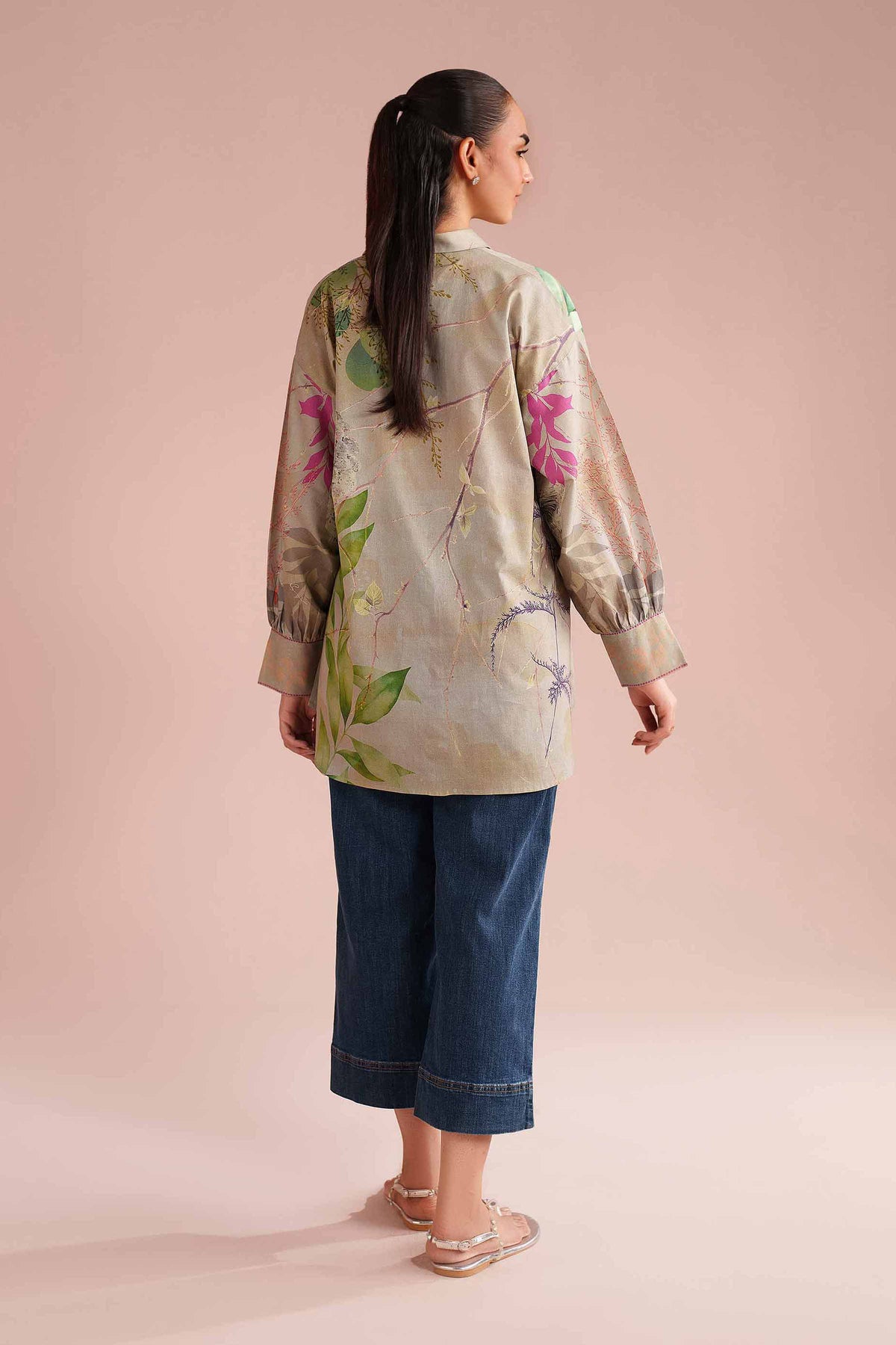 Printed Tunic - AS26-01 Green Cambric 1PC Printed Nishat Australia