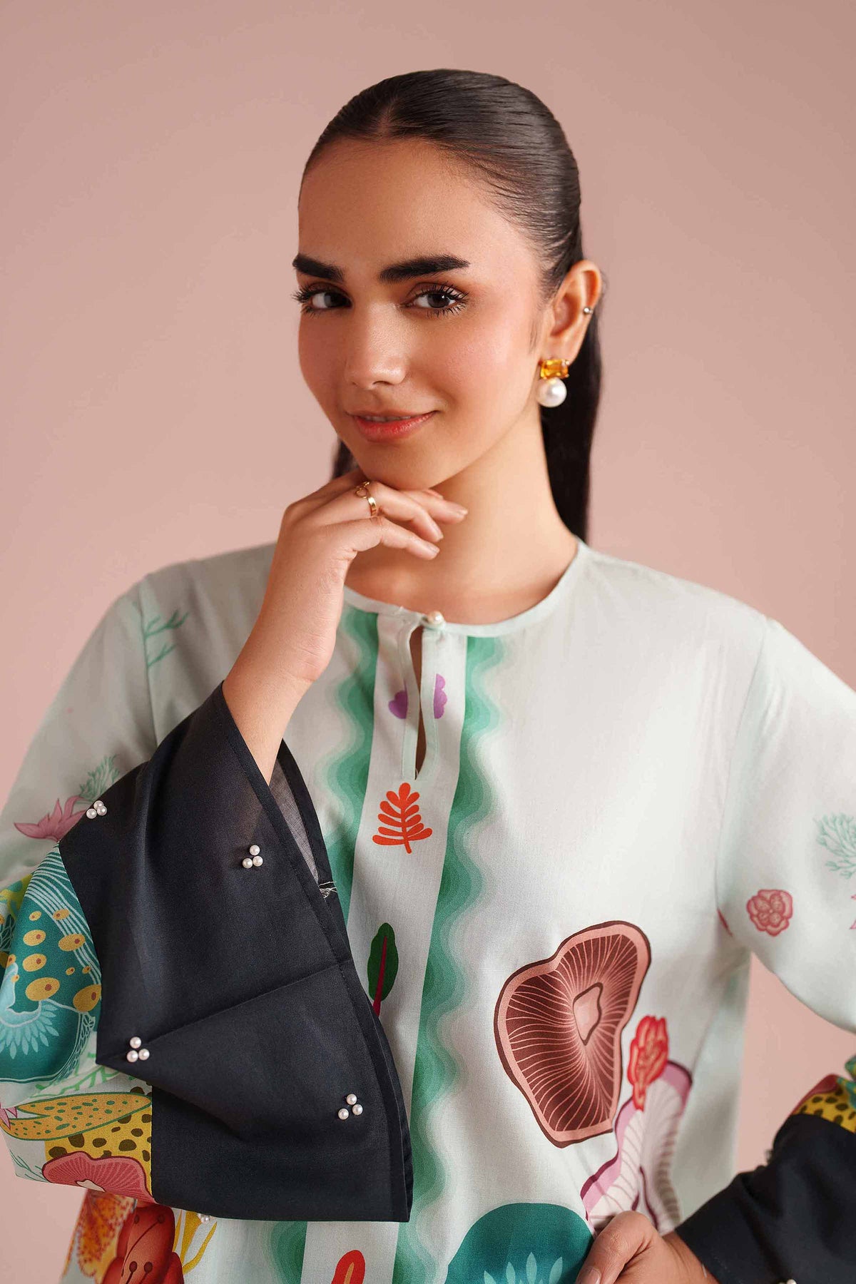 2 Piece - Printed Suit - AS26-02 Green Cambric 2PC Printed Nishat Australia