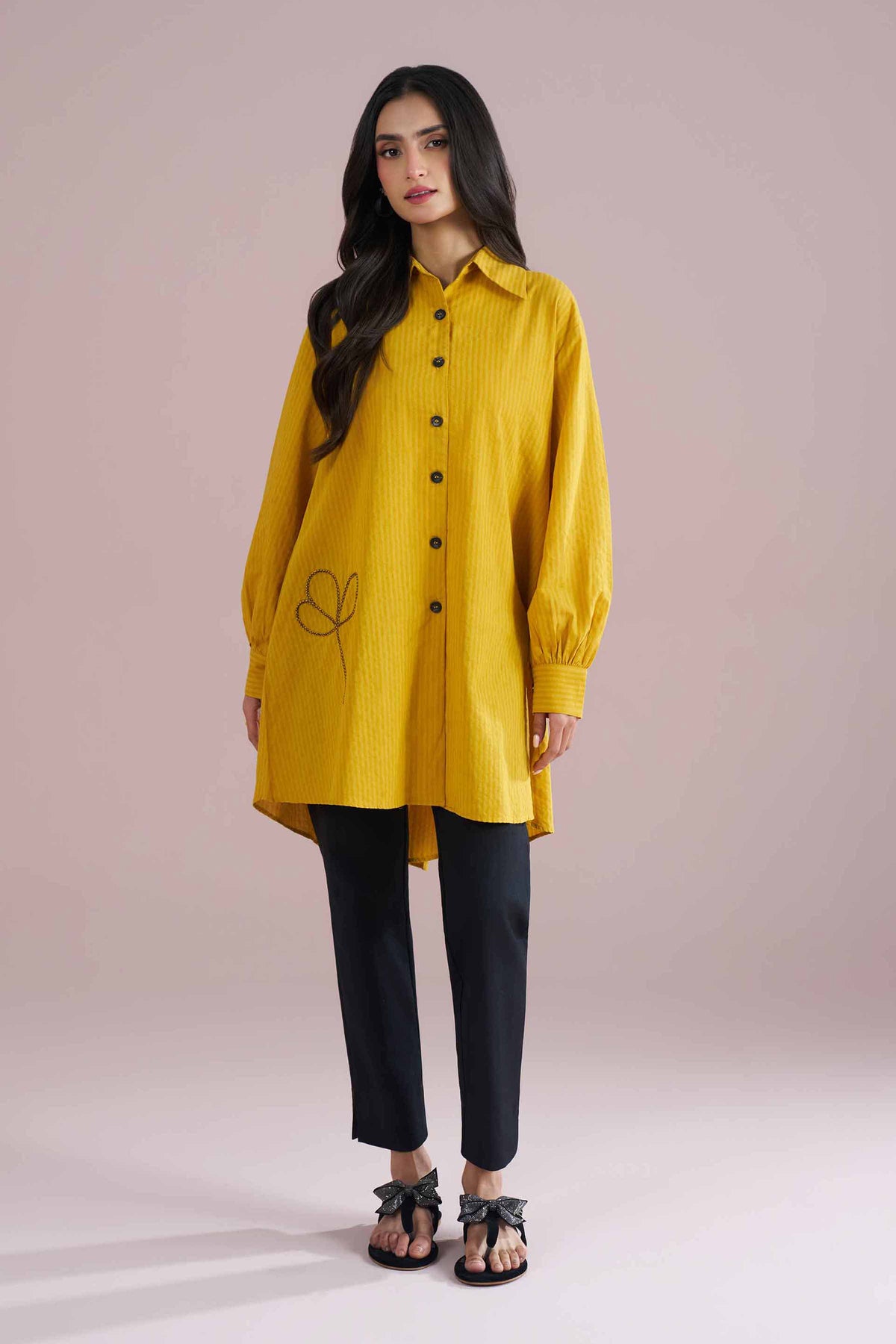 Solid Tunic - AS26-101 Yellow Dobby 1PC Solids Nishat Australia