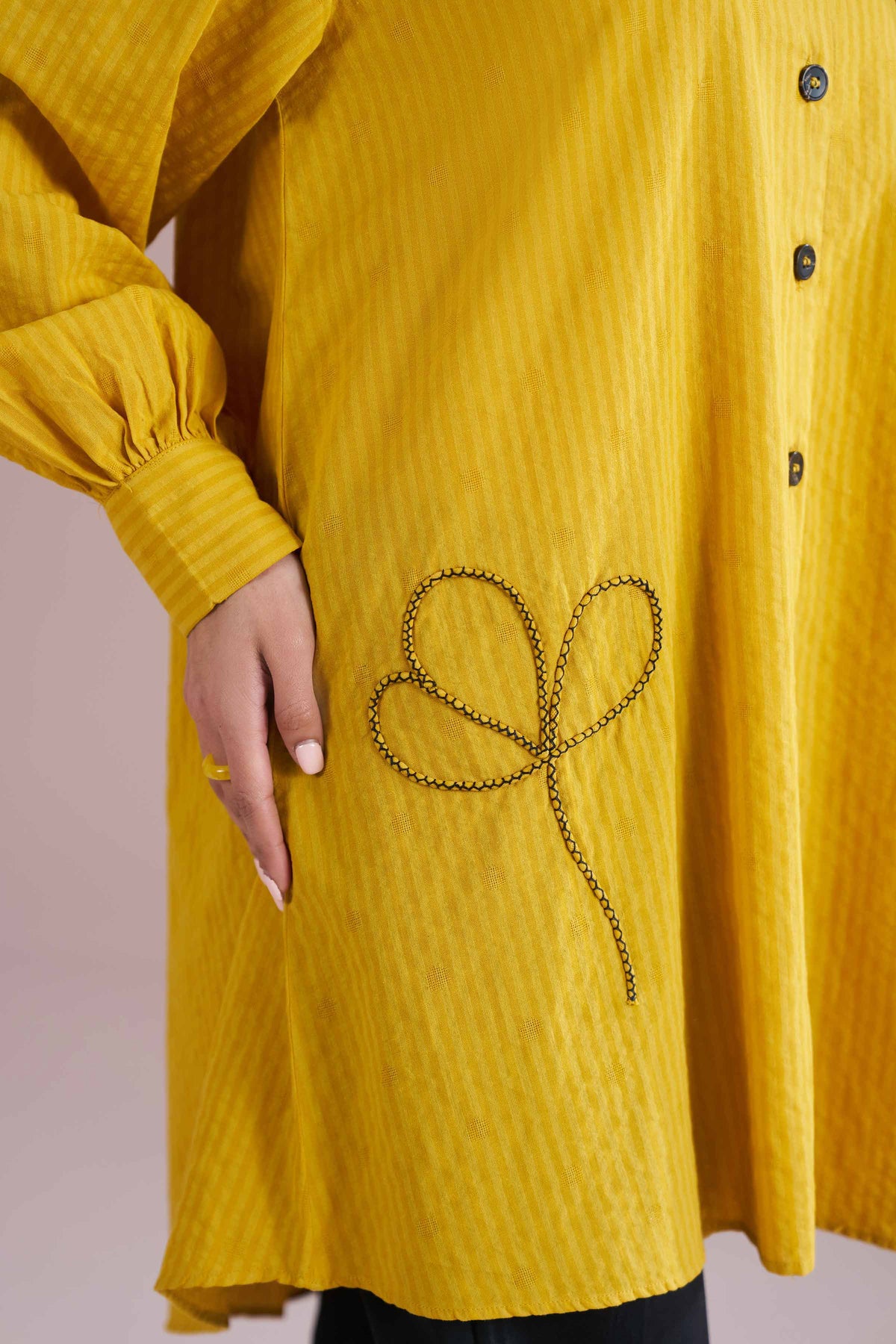 Solid Tunic - AS26-101 Yellow Dobby 1PC Solids Nishat Australia