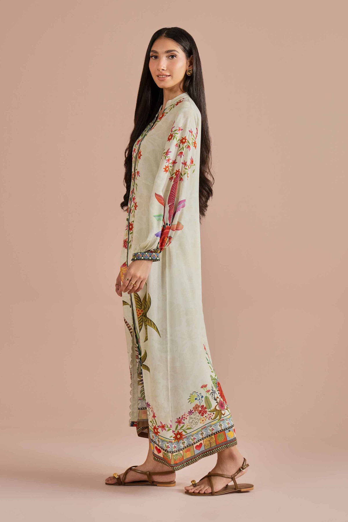 Printed Dress - AS26-15 Green Dobby 1PC Printed Nishat Australia