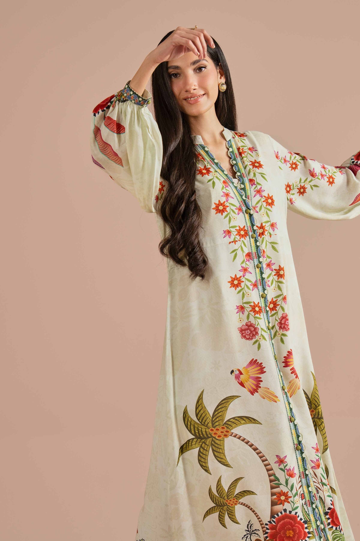 Printed Dress - AS26-15 Green Dobby 1PC Printed Nishat Australia
