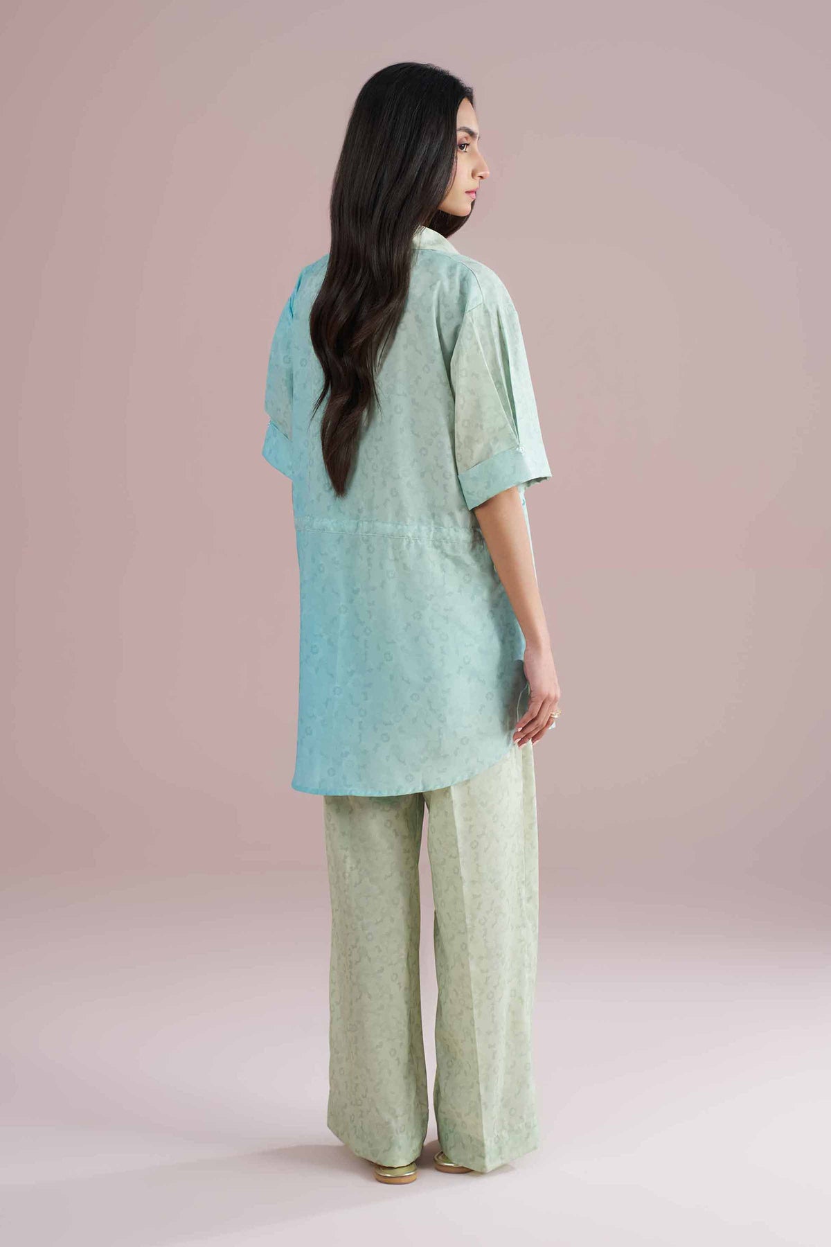 2 Piece - Printed Suit - AS26-17 Green Silk 2PC  Printed Nishat Australia