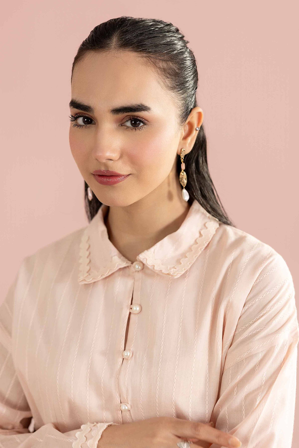 2 Piece - Solid Dress - AS26-45 Pink Leno Kara 2PC Solids Nishat Australia