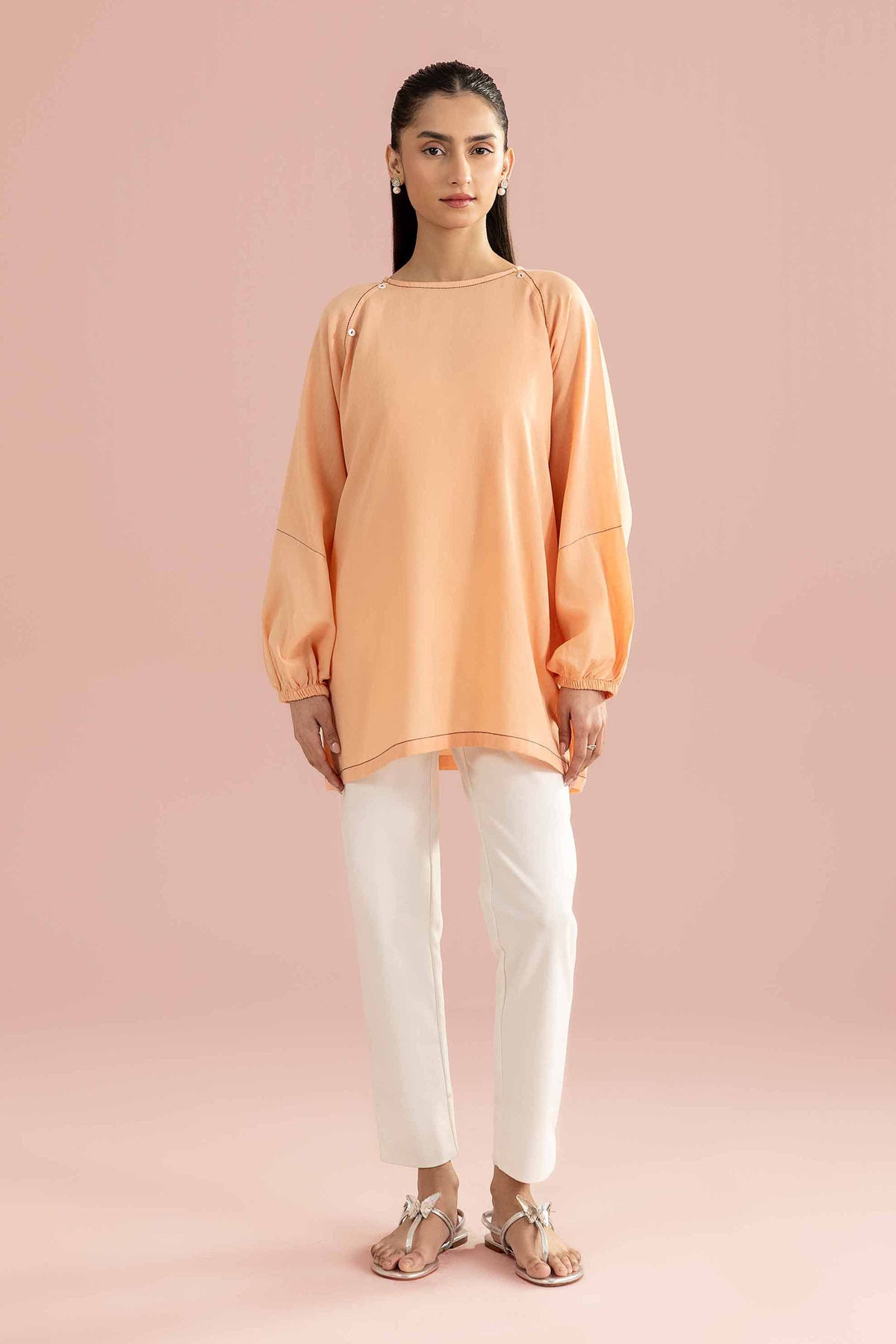 Solid Tunic - AS26-68 Orange Cambric 1PC Solids Nishat Australia