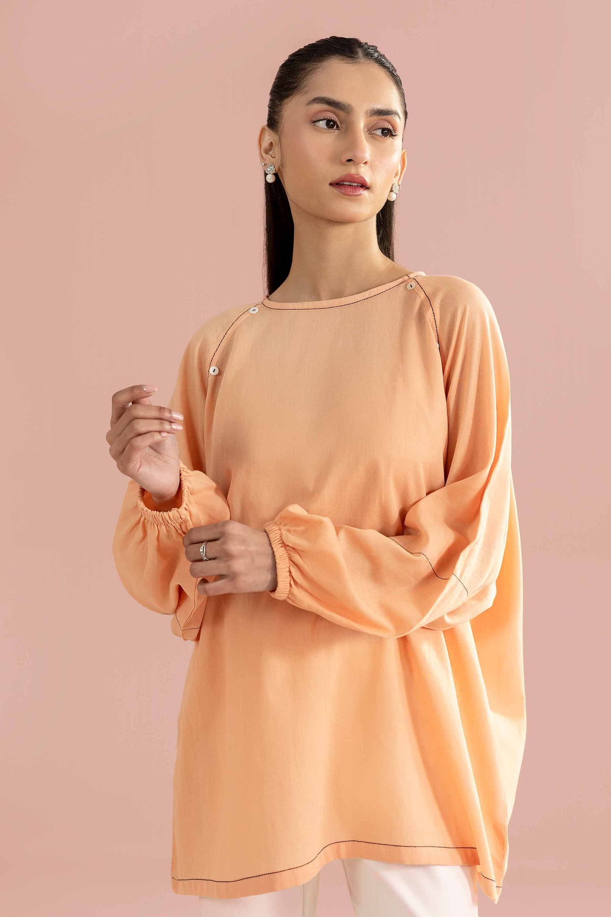 Solid Tunic - AS26-68 Orange Cambric 1PC Solids Nishat Australia