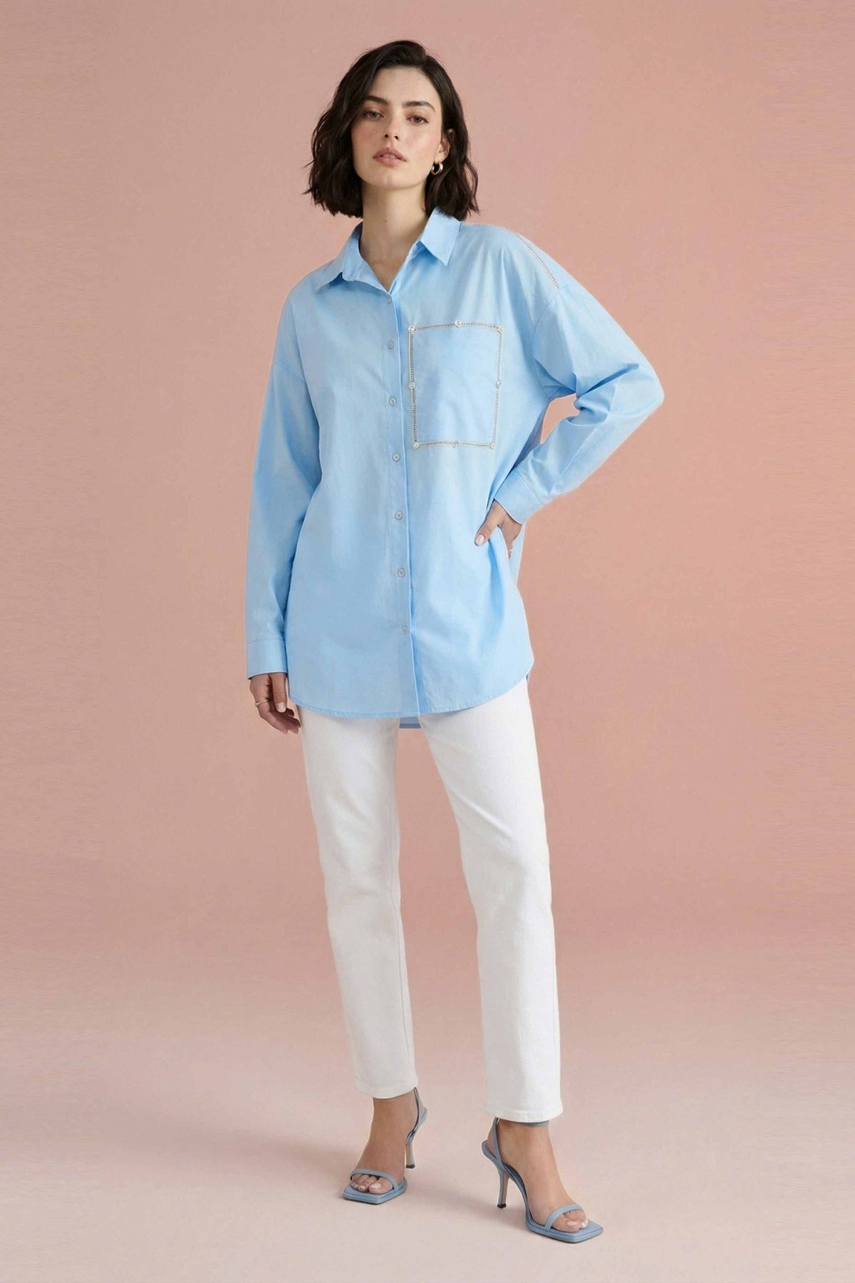 Solid Tunic - AS26-72 Blue Tagua 1PC Solids Nishat Australia