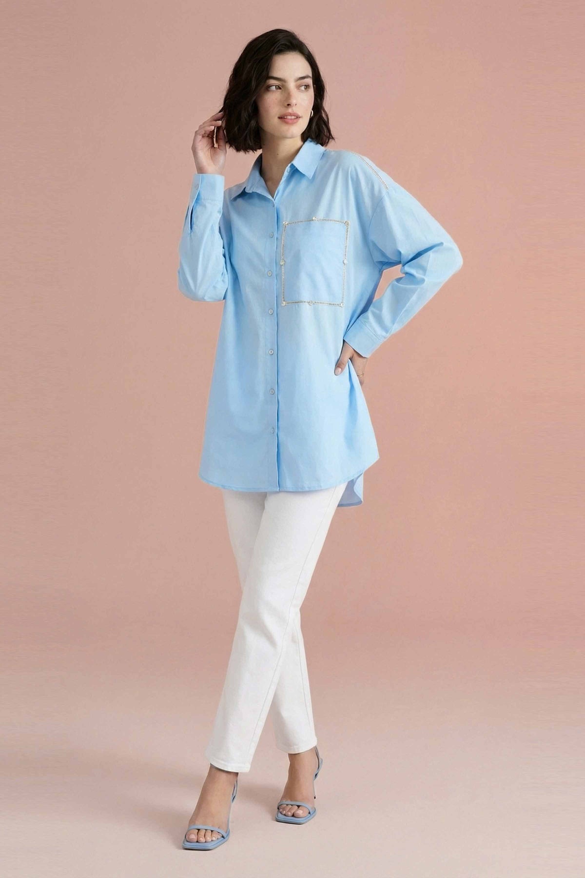 Solid Tunic - AS26-72 Blue Tagua 1PC Solids Nishat Australia