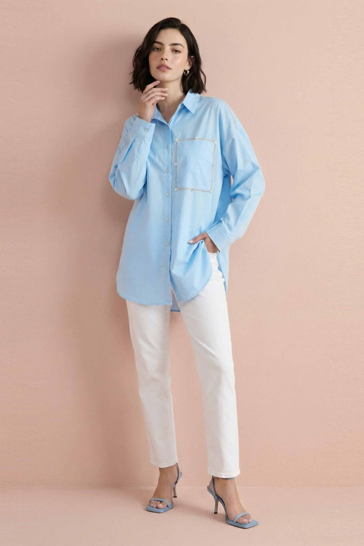 Solid Tunic - AS26-72 Blue Tagua 1PC Solids Nishat Australia